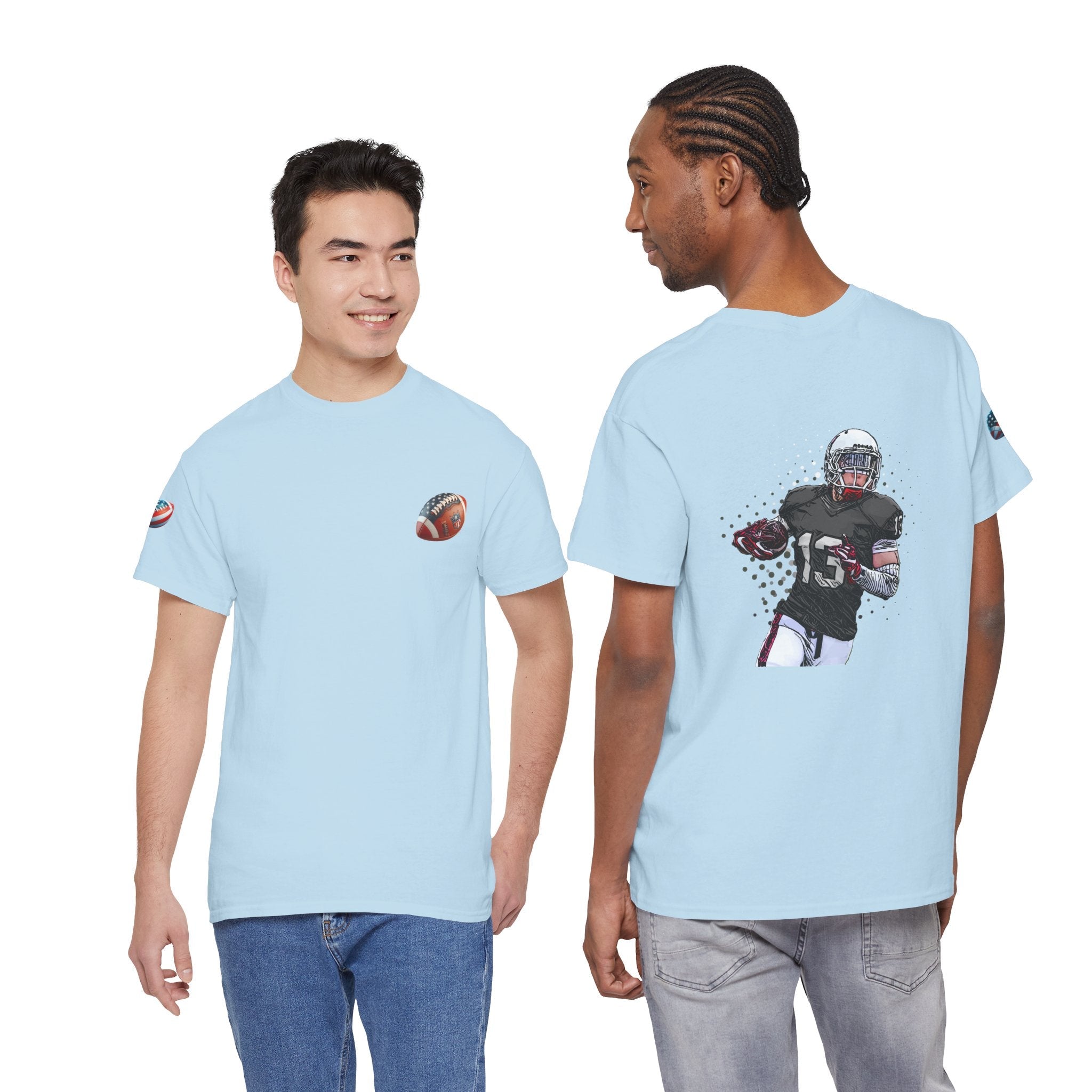 Football Player Graphic Tee Retro Gridiron Jersey Design - Etna Gift