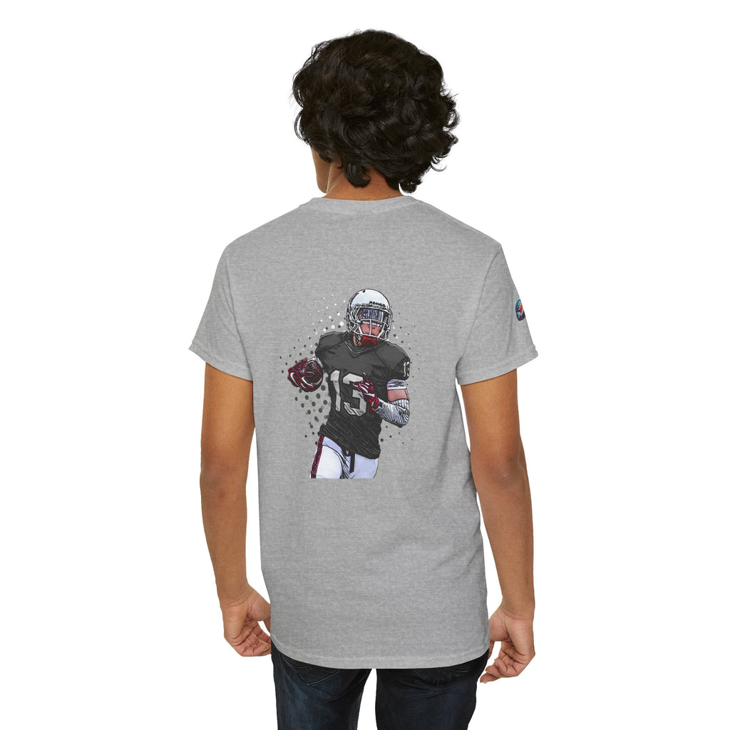 Football Player Graphic Tee Retro Gridiron Jersey Design - Etna Gift