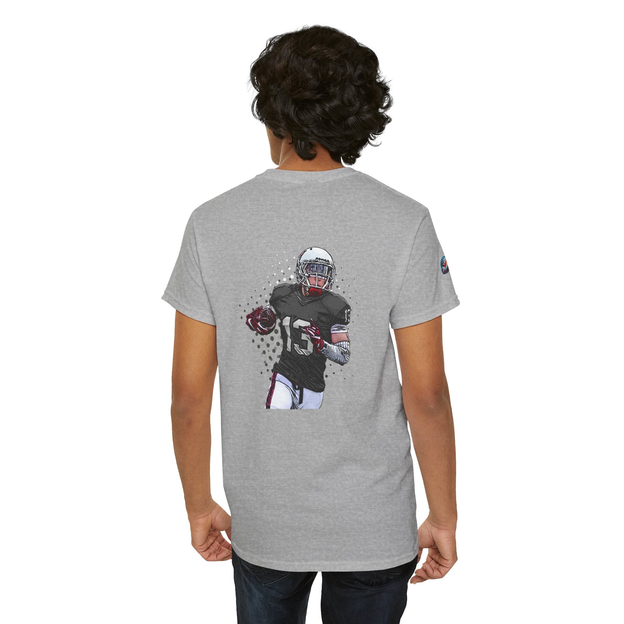 Football Player Graphic Tee Retro Gridiron Jersey Design - Etna Gift