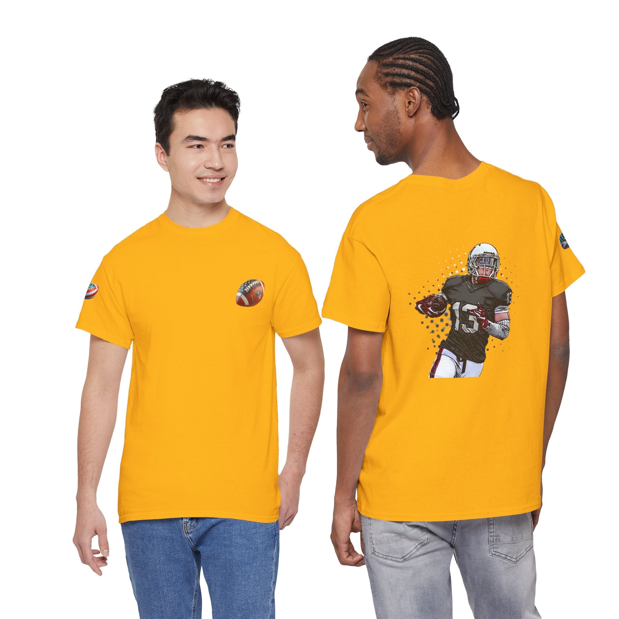 Football Player Graphic Tee Retro Gridiron Jersey Design - Etna Gift