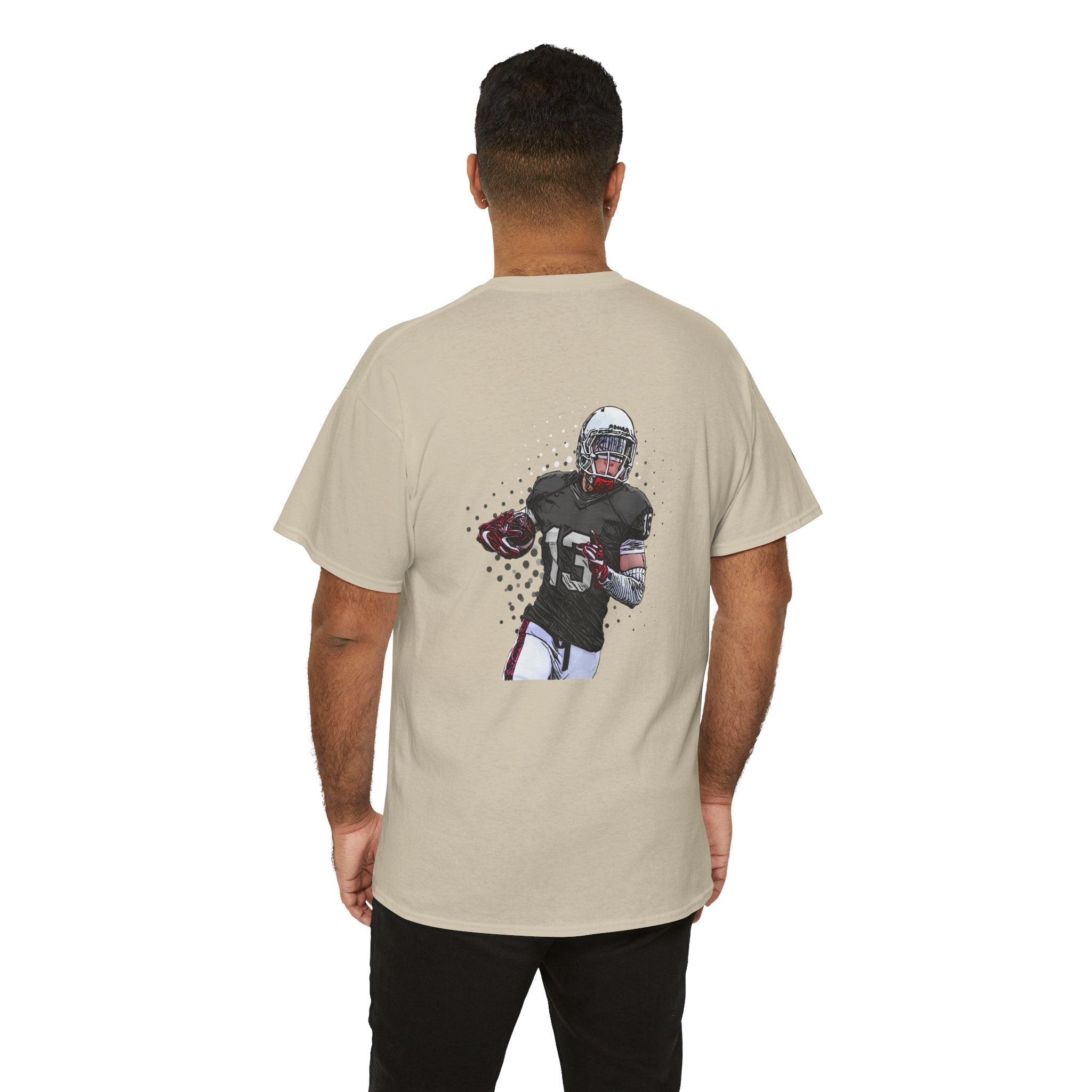 Football Player Graphic Tee Retro Gridiron Jersey Design - Etna Gift