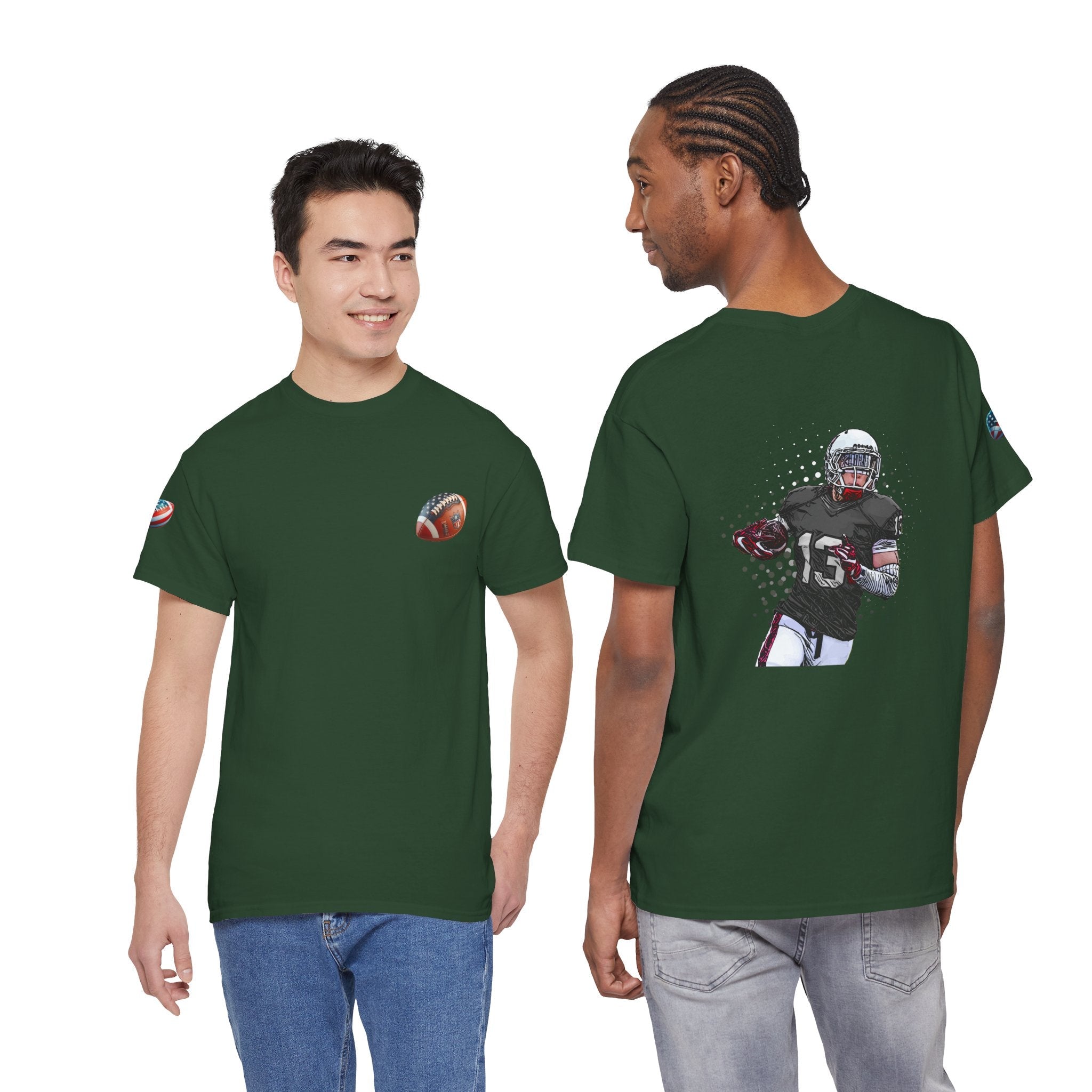 Football Player Graphic Tee Retro Gridiron Jersey Design - Etna Gift