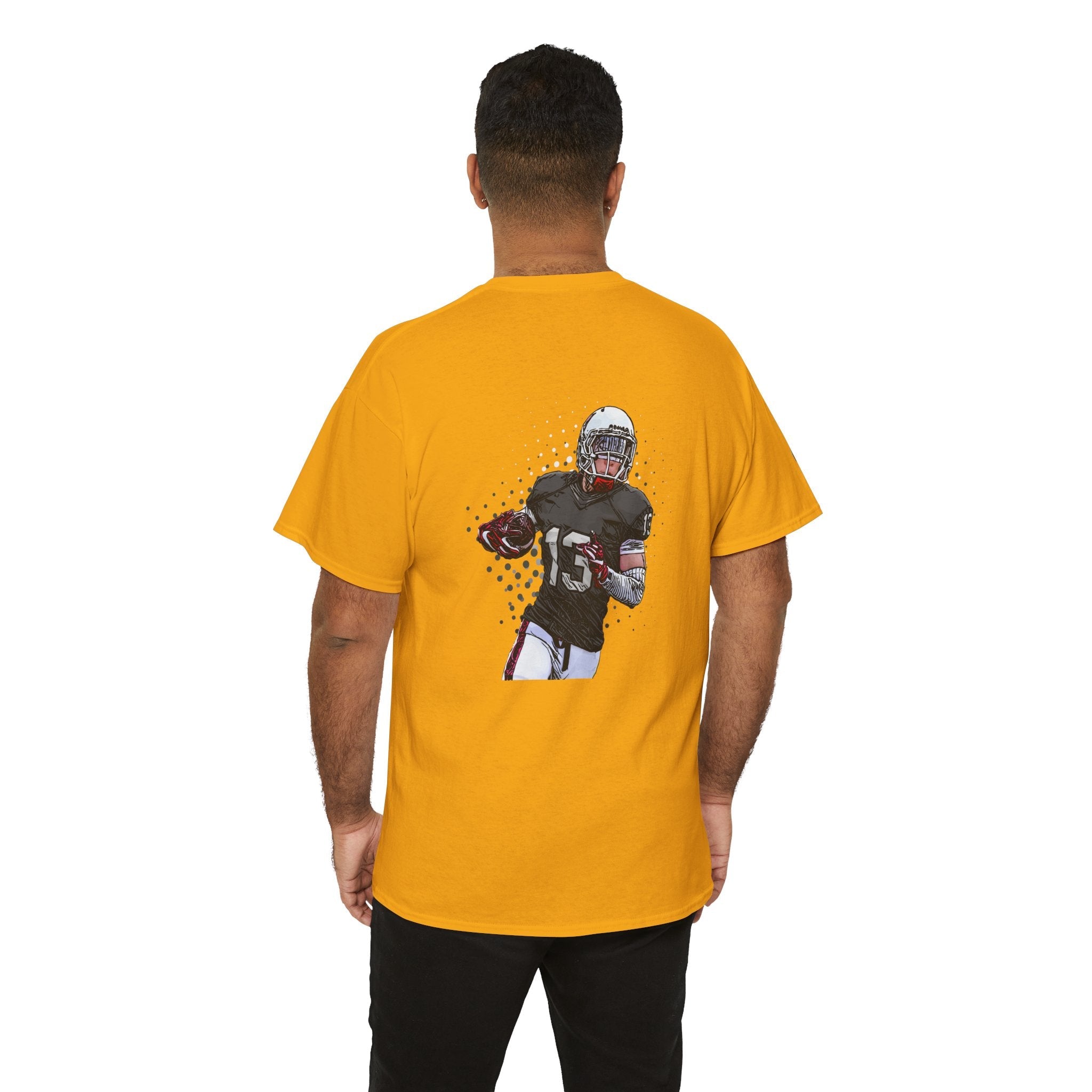Football Player Graphic Tee Retro Gridiron Jersey Design - Etna Gift