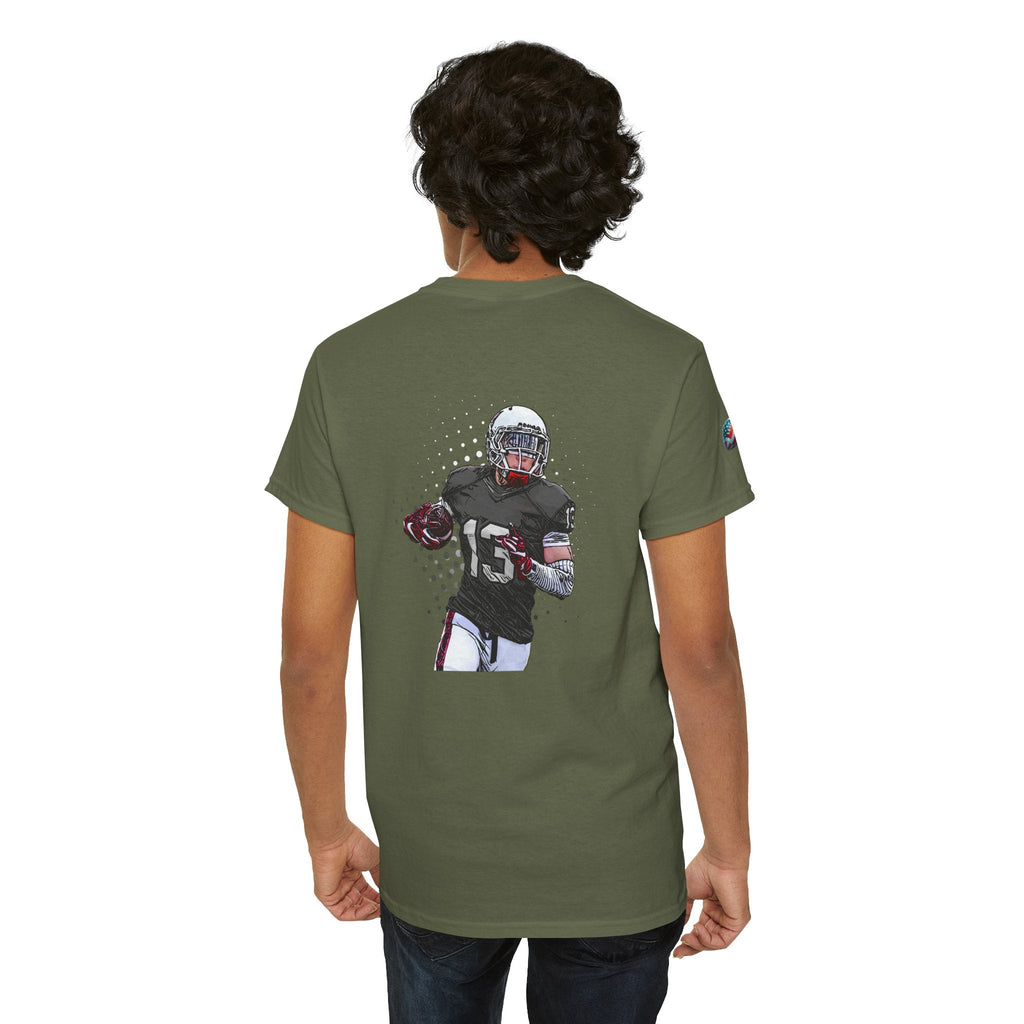 Football Player Graphic Tee Retro Gridiron Jersey Design - Etna Gift