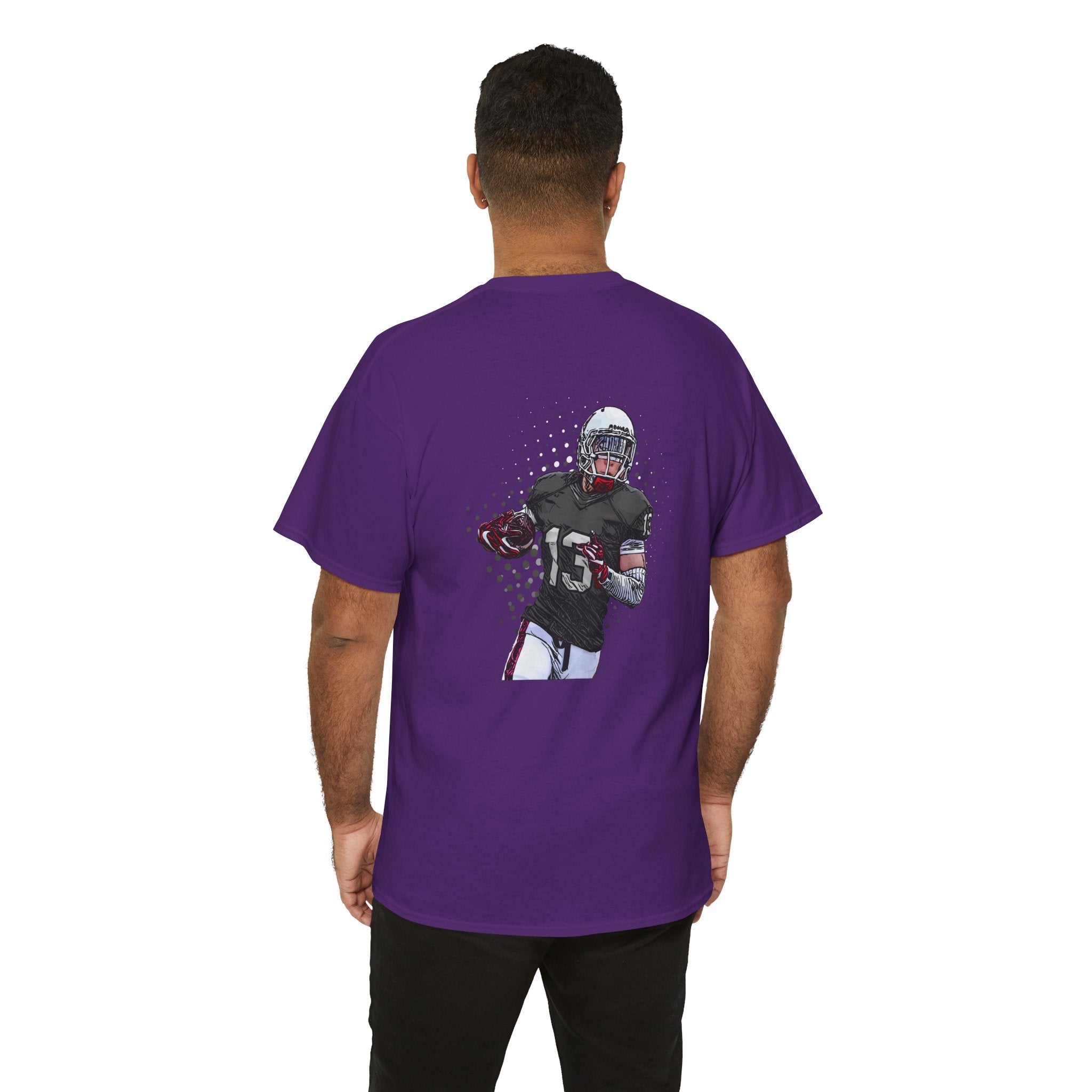 Football Player Graphic Tee Retro Gridiron Jersey Design - Etna Gift
