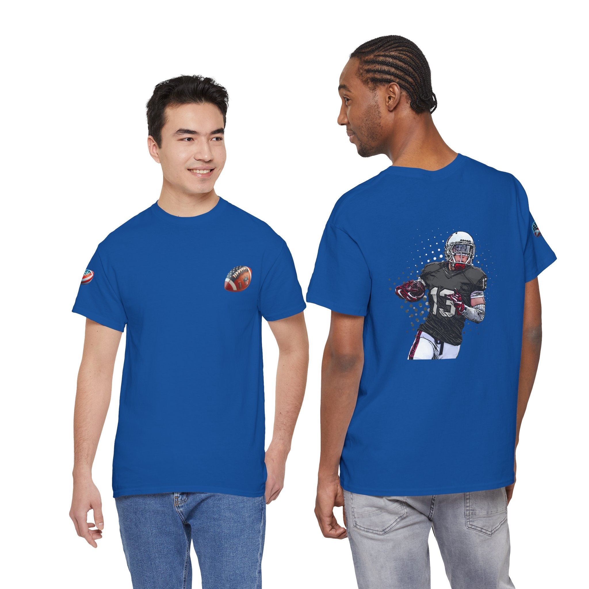 Football Player Graphic Tee Retro Gridiron Jersey Design - Etna Gift