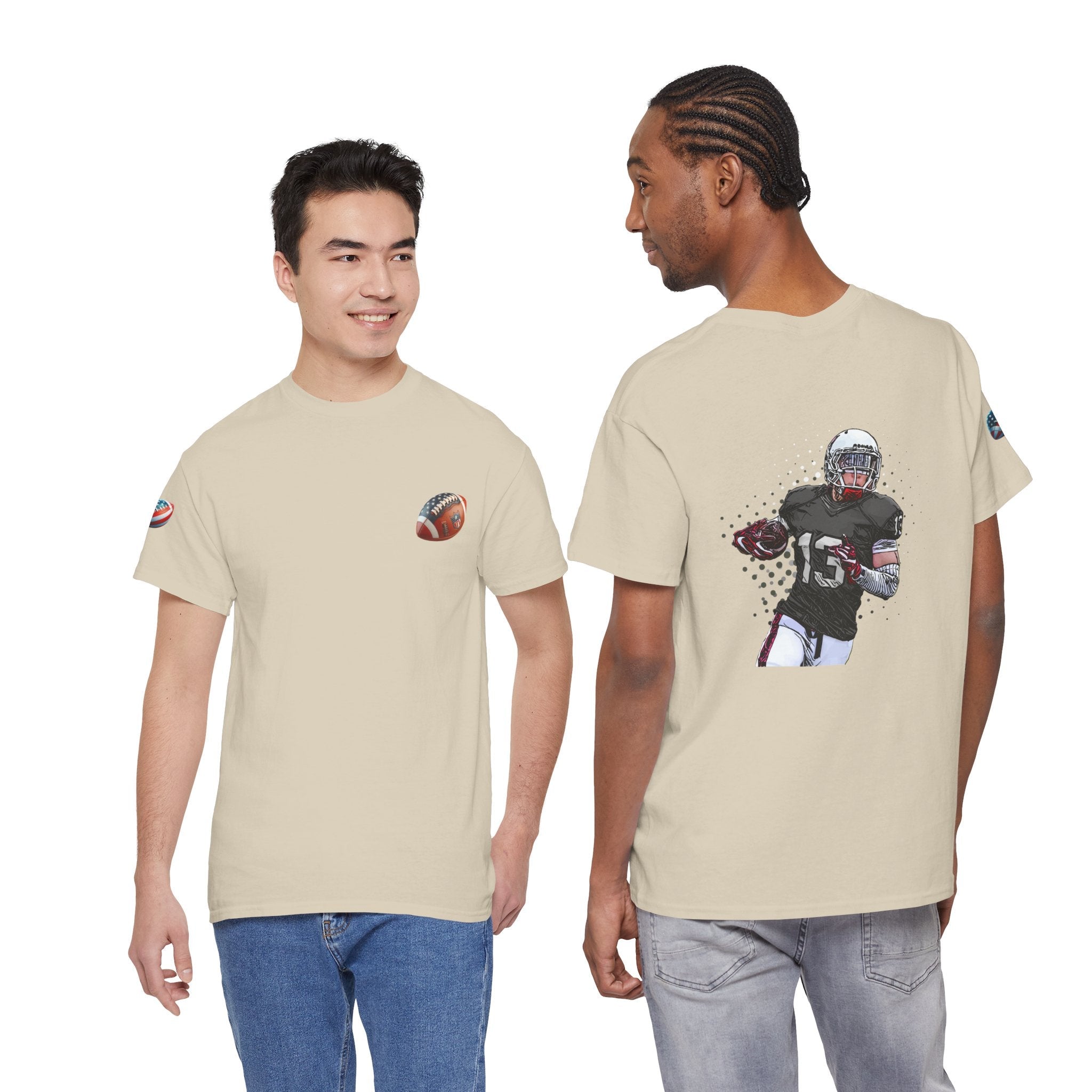 Football Player Graphic Tee Retro Gridiron Jersey Design - Etna Gift