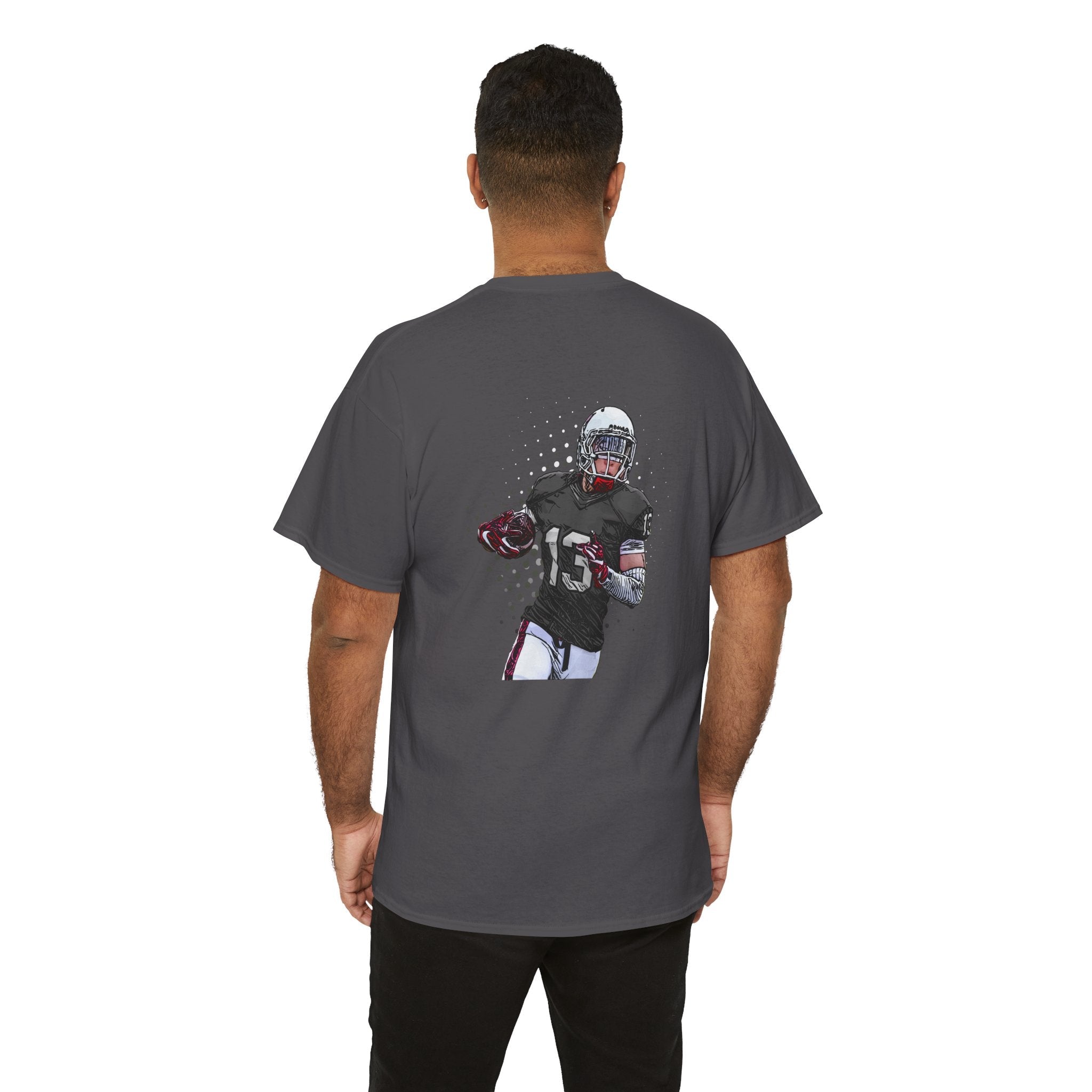 Football Player Graphic Tee Retro Gridiron Jersey Design - Etna Gift