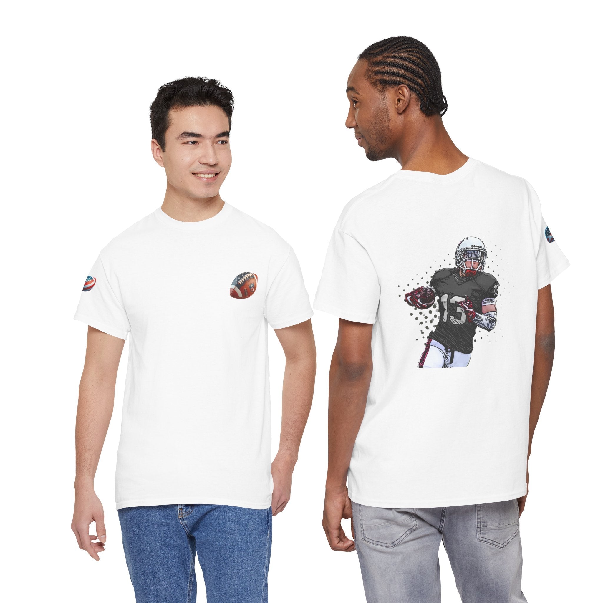 Football Player Graphic Tee Retro Gridiron Jersey Design - Etna Gift