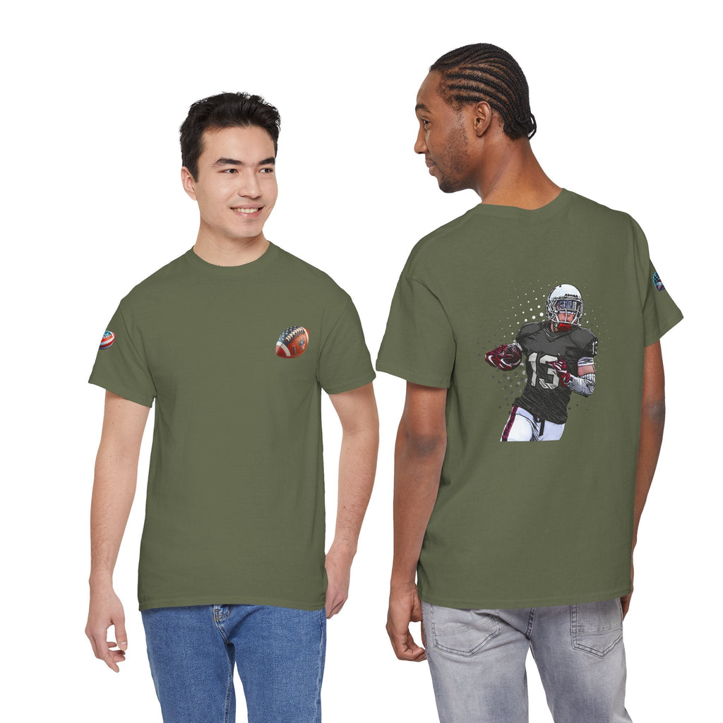 Football Player Graphic Tee Retro Gridiron Jersey Design - Etna Gift