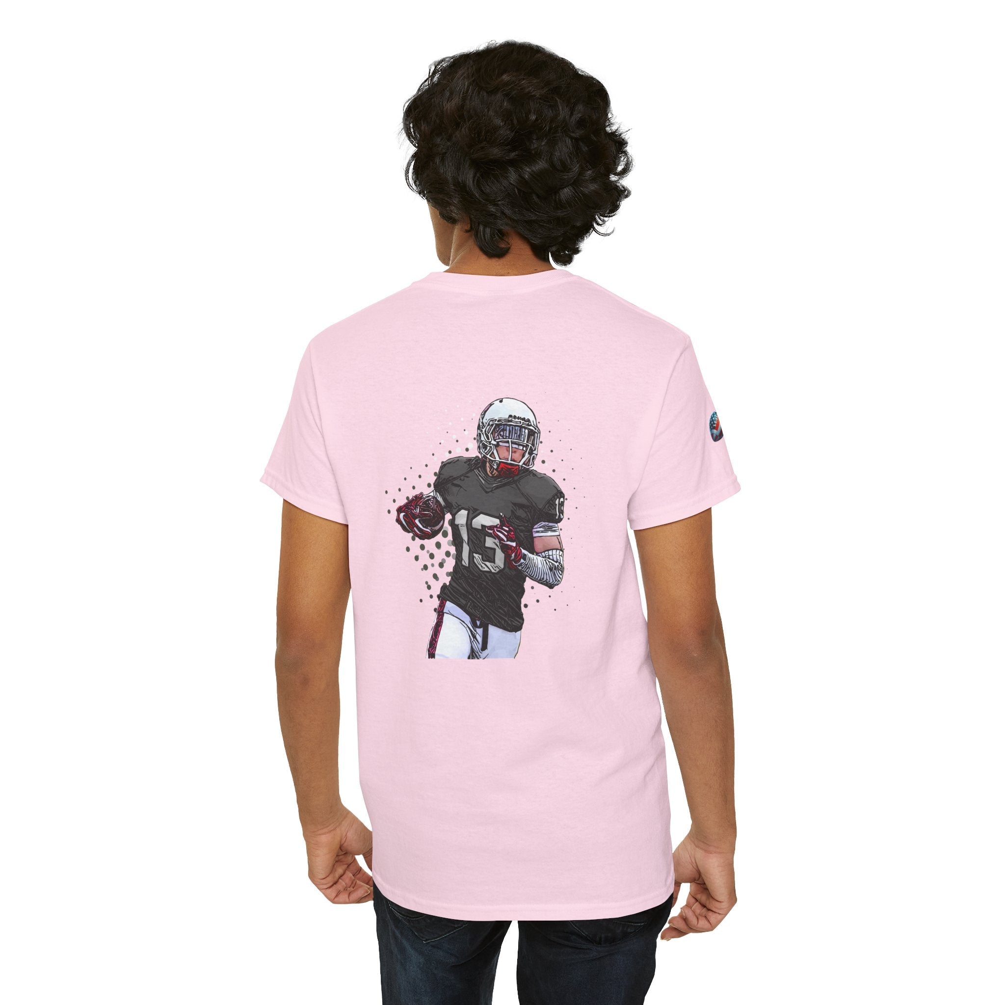 Football Player Graphic Tee Retro Gridiron Jersey Design - Etna Gift