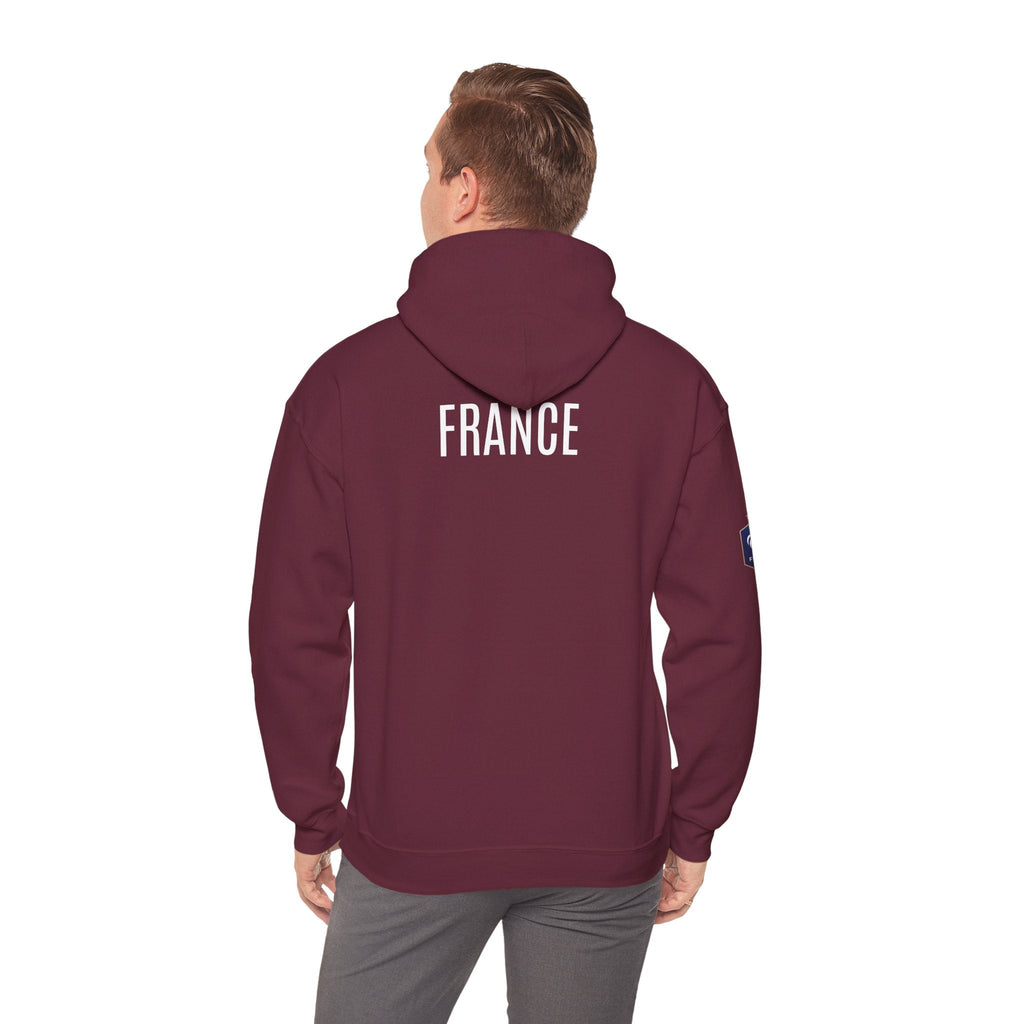 France Logo Hoodie French Crest Pullover with 'FRANCE' Back Print - Etna Gift