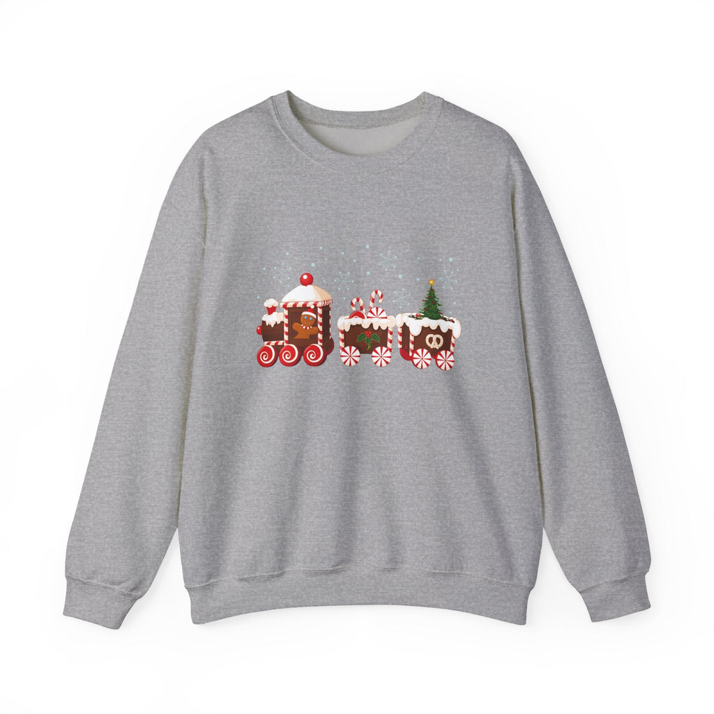 Gingerbread Train crewneck sweatshirt | Merry Christmas back print - Etna Gift