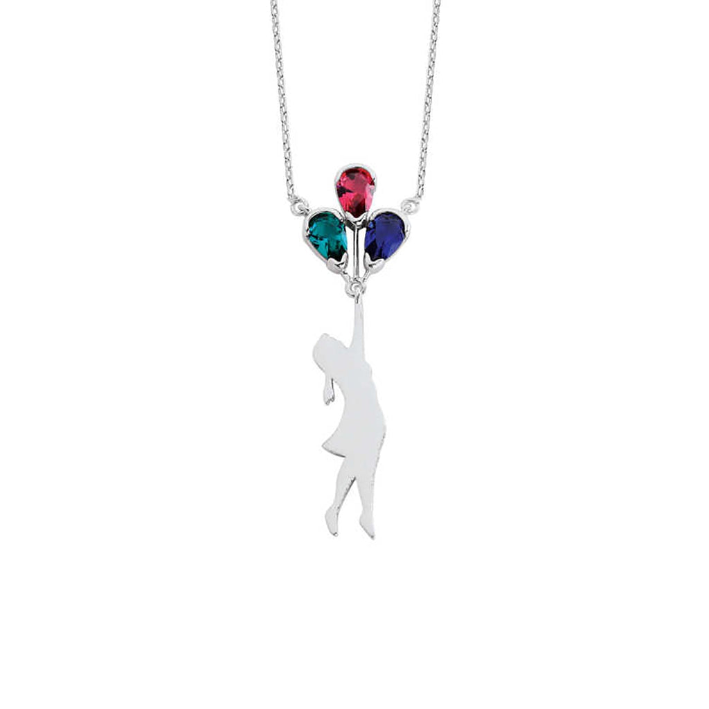 Girl holding a balloon 925 sterling silver girl holding a balloon - Etna Gift