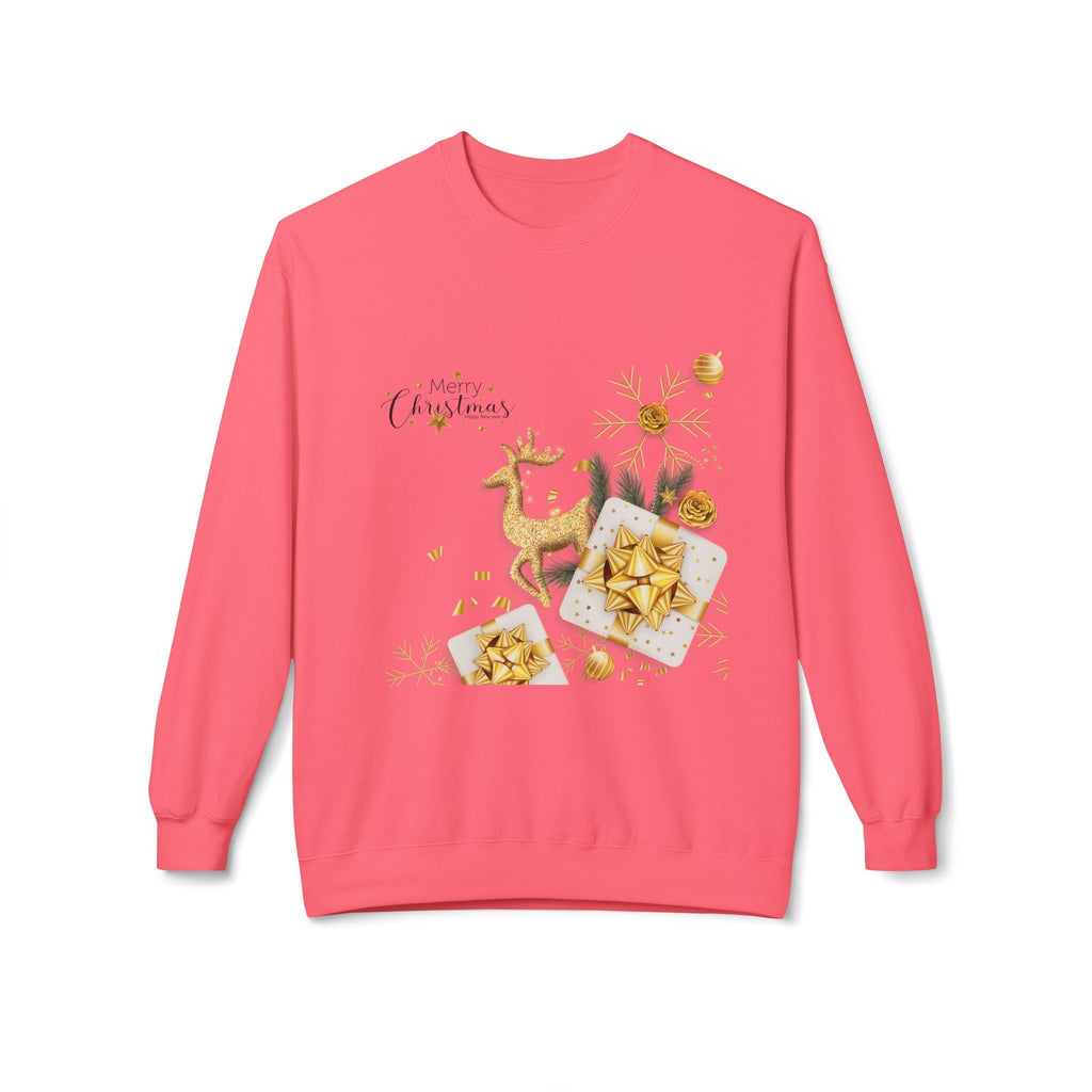 Gold Reindeer & Ornaments Christmas Crewneck Sweatshirt | Holiday Sweatshirt - Etna Gift
