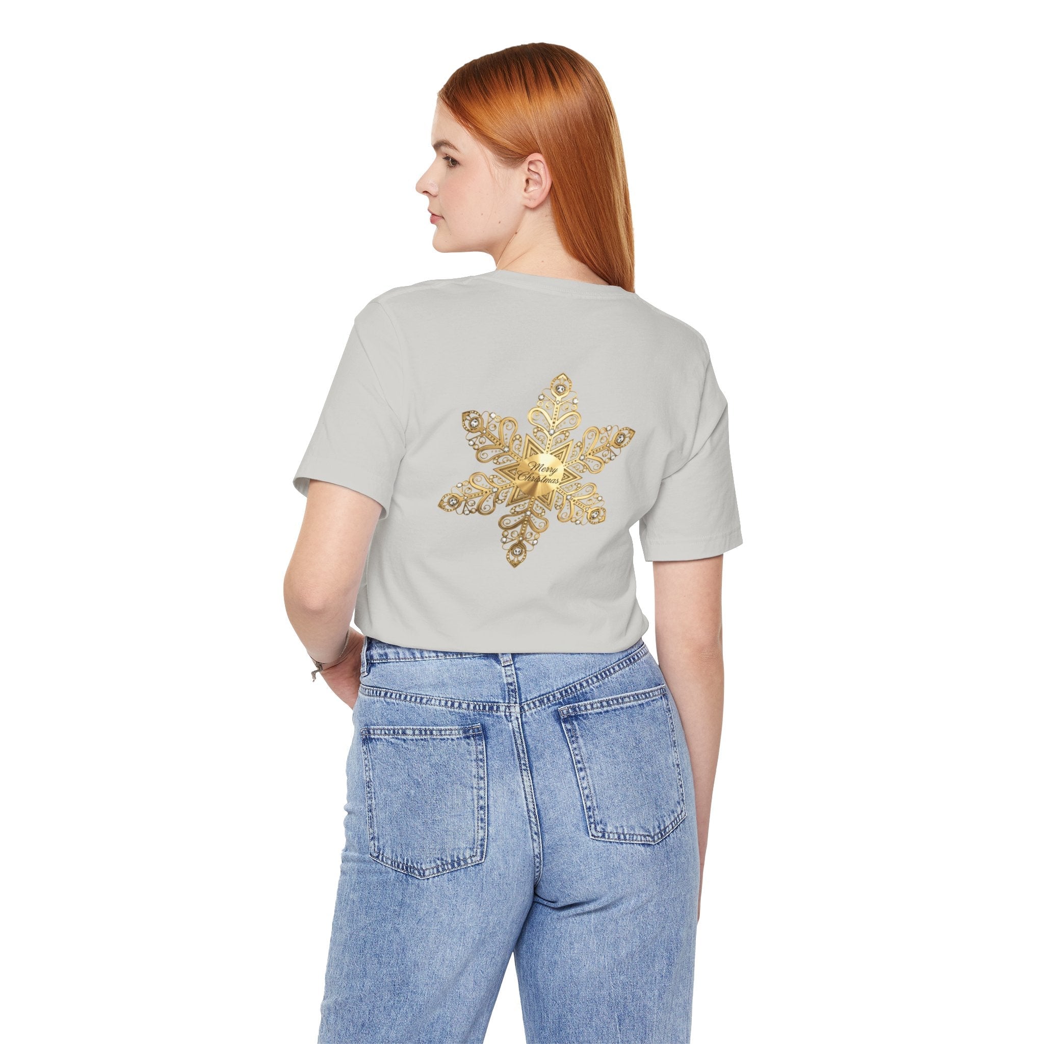 Gold Snowflake Tee | Ornate Metallic Snowflake Design - Etna Gift