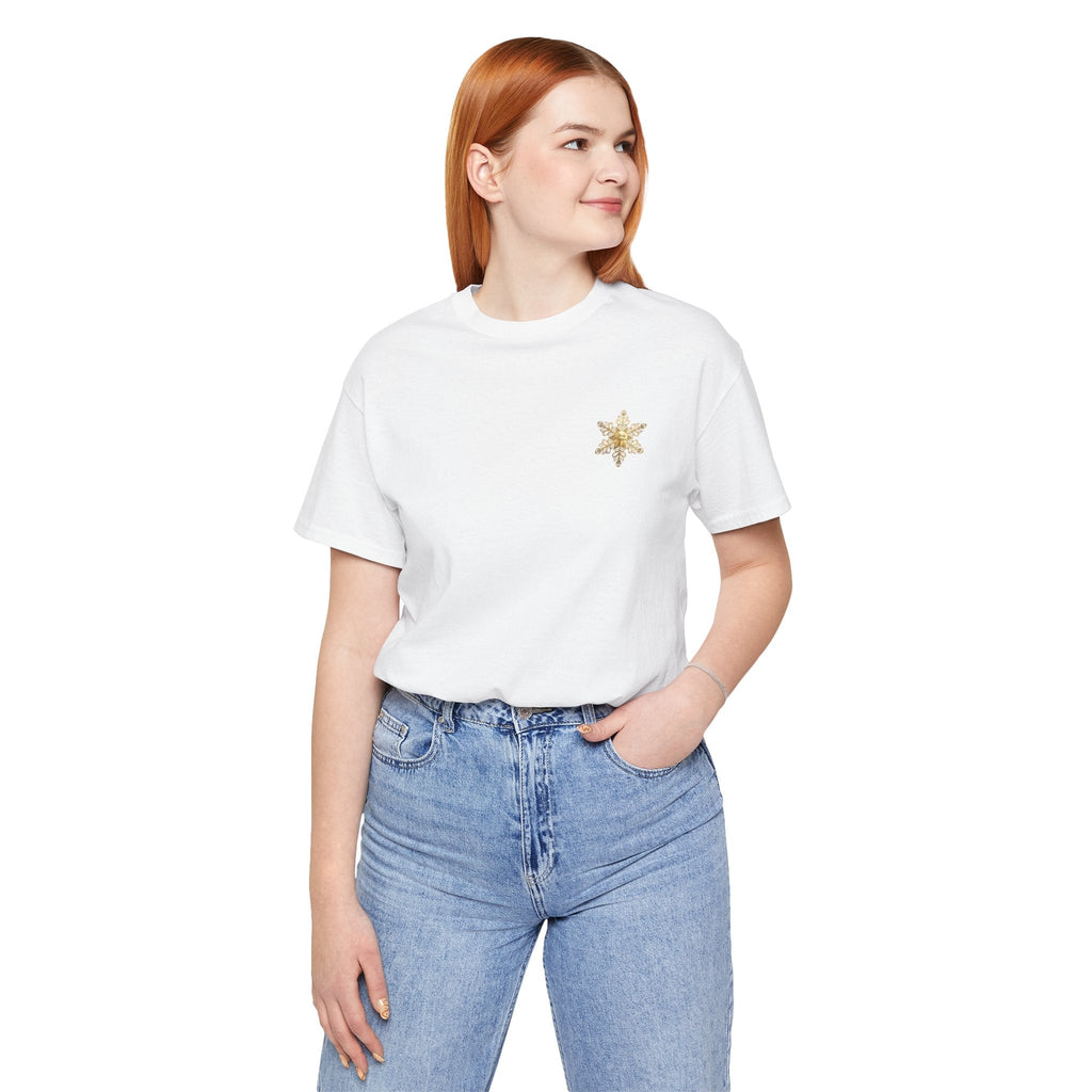 Gold Snowflake Tee | Ornate Metallic Snowflake Design - Etna Gift