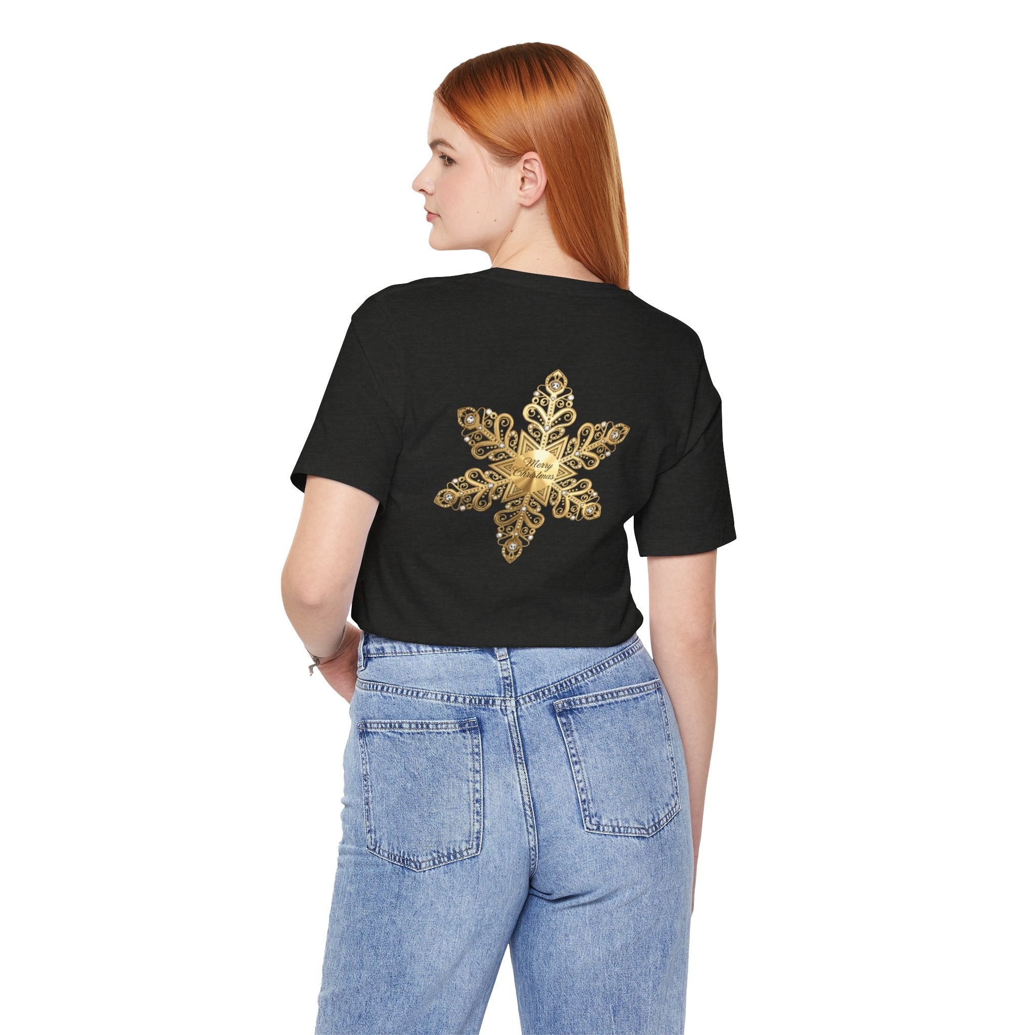 Gold Snowflake Tee | Ornate Metallic Snowflake Design - Etna Gift