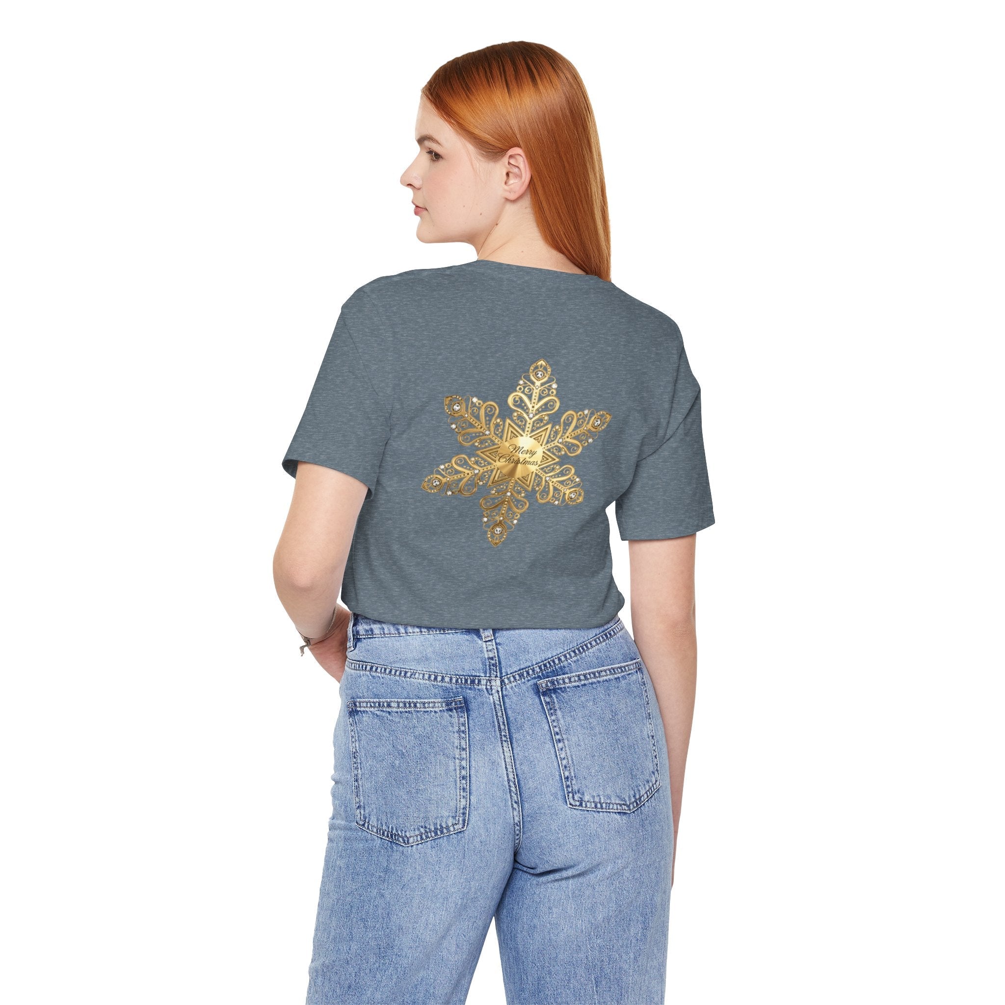 Gold Snowflake Tee | Ornate Metallic Snowflake Design - Etna Gift