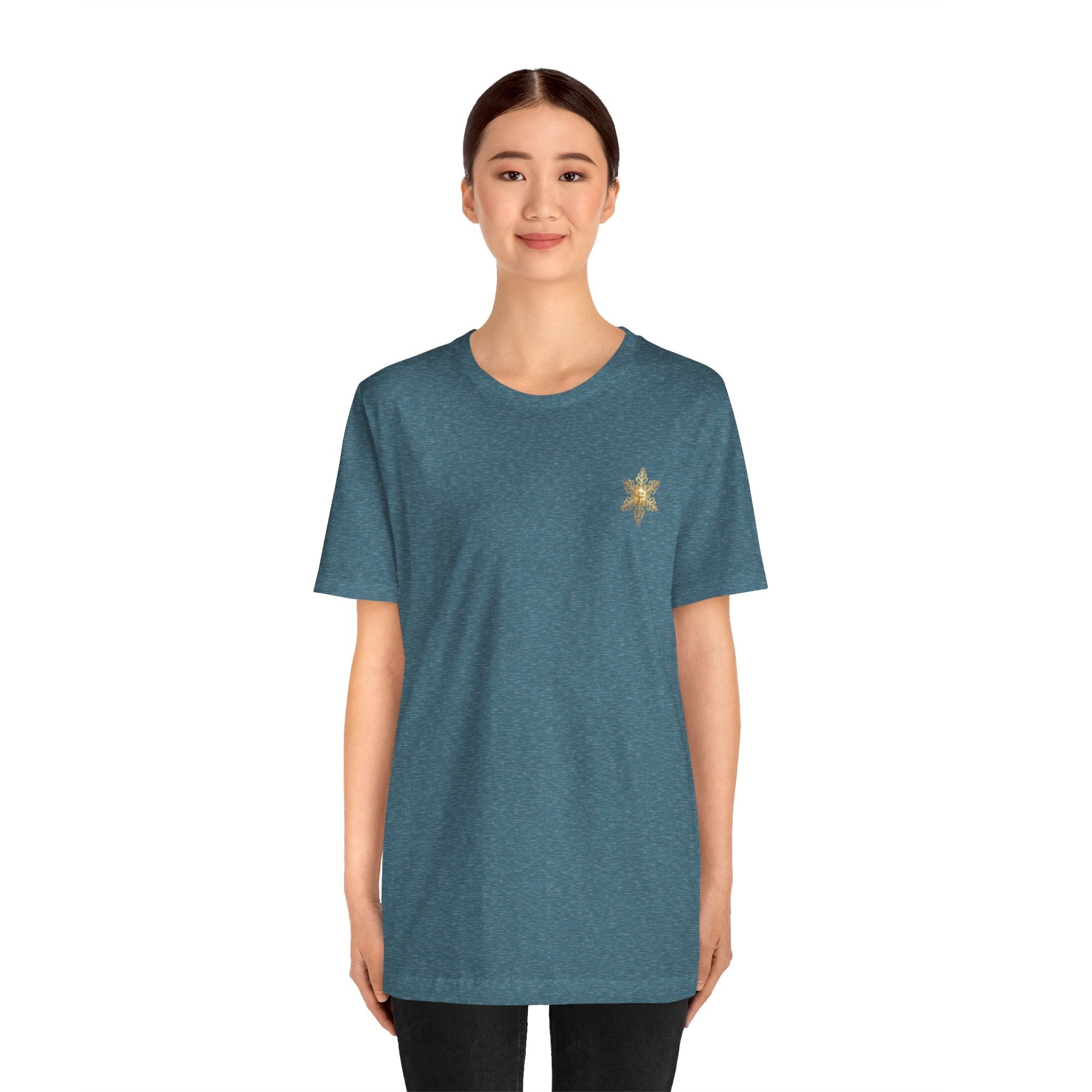 Gold Snowflake Tee | Ornate Metallic Snowflake Design - Etna Gift