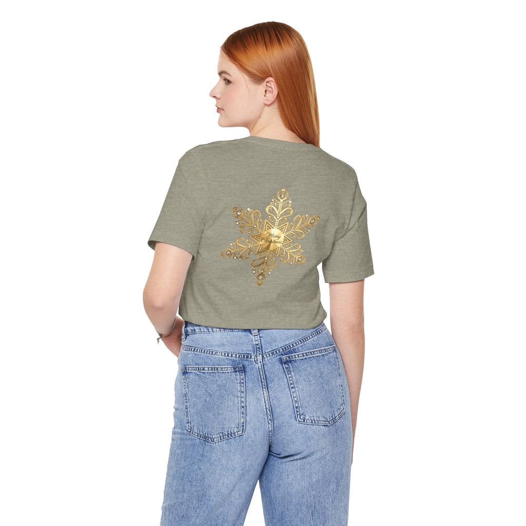 Gold Snowflake Tee | Ornate Metallic Snowflake Design - Etna Gift