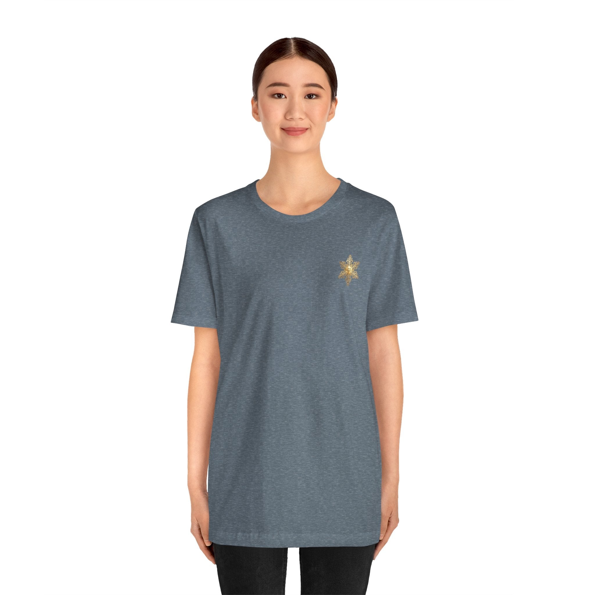 Gold Snowflake Tee | Ornate Metallic Snowflake Design - Etna Gift