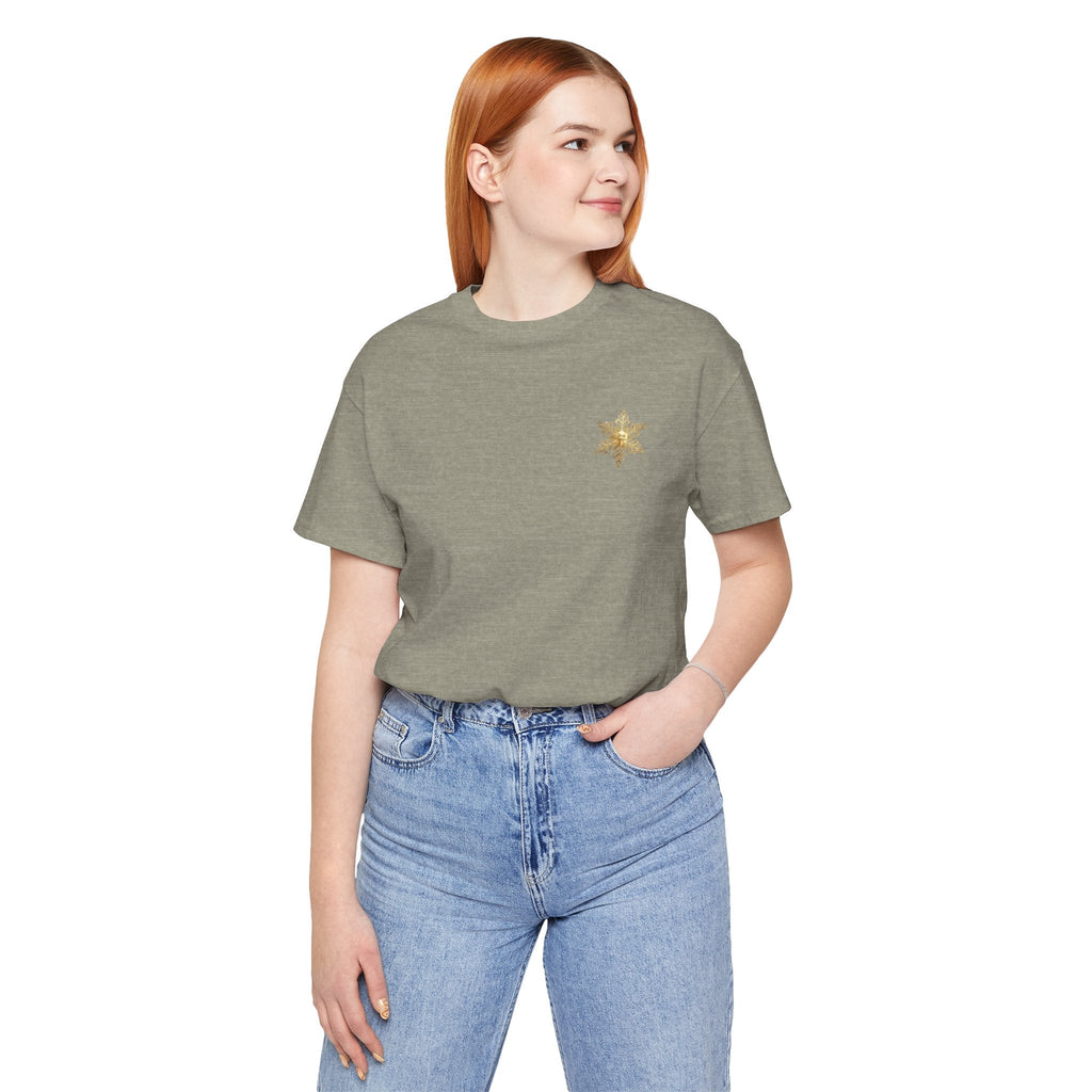 Gold Snowflake Tee | Ornate Metallic Snowflake Design - Etna Gift