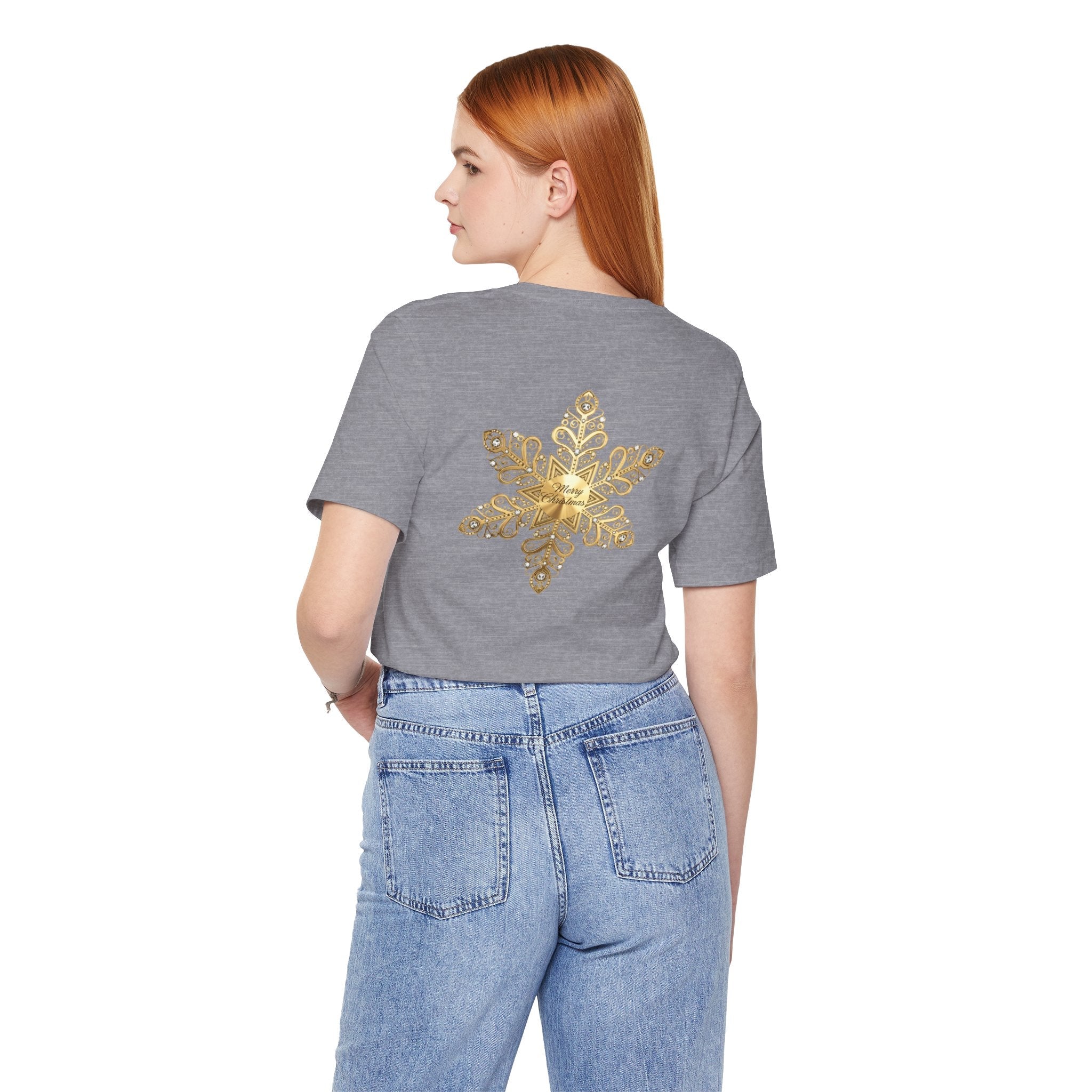 Gold Snowflake Tee | Ornate Metallic Snowflake Design - Etna Gift