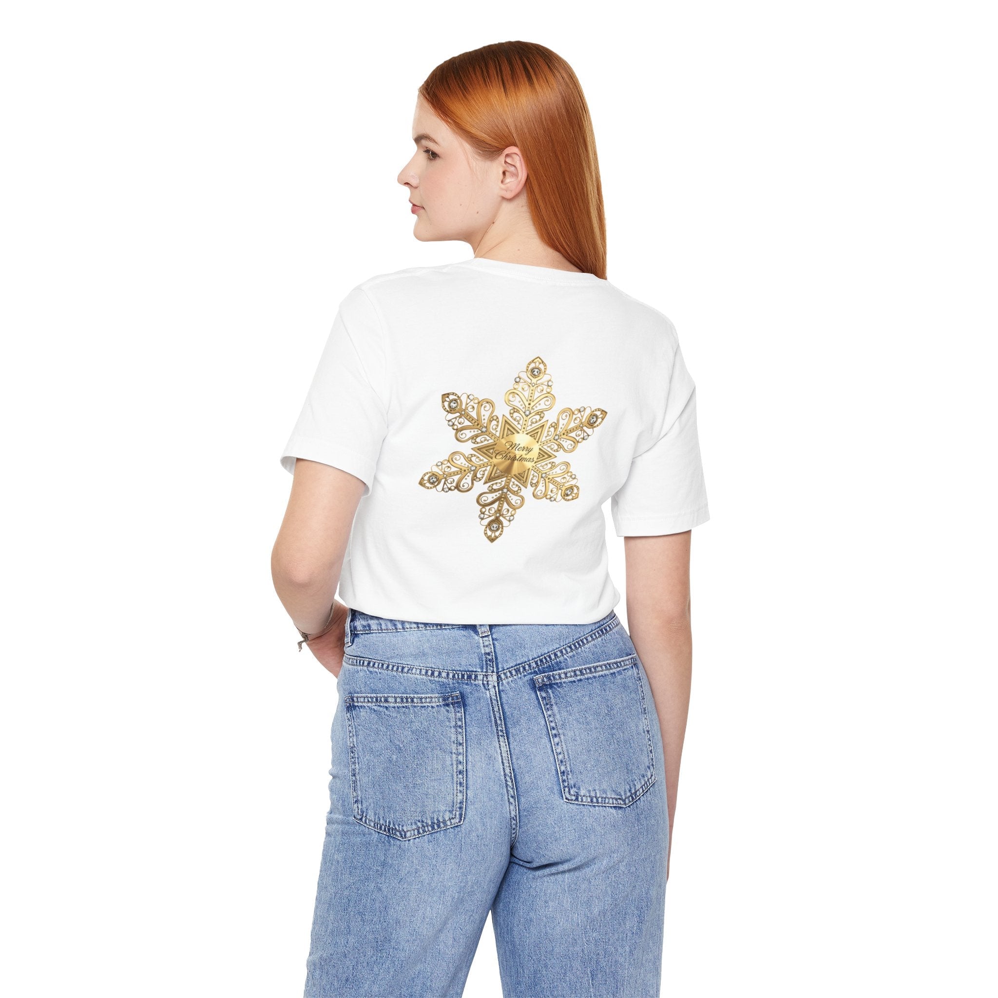 Gold Snowflake Tee | Ornate Metallic Snowflake Design - Etna Gift