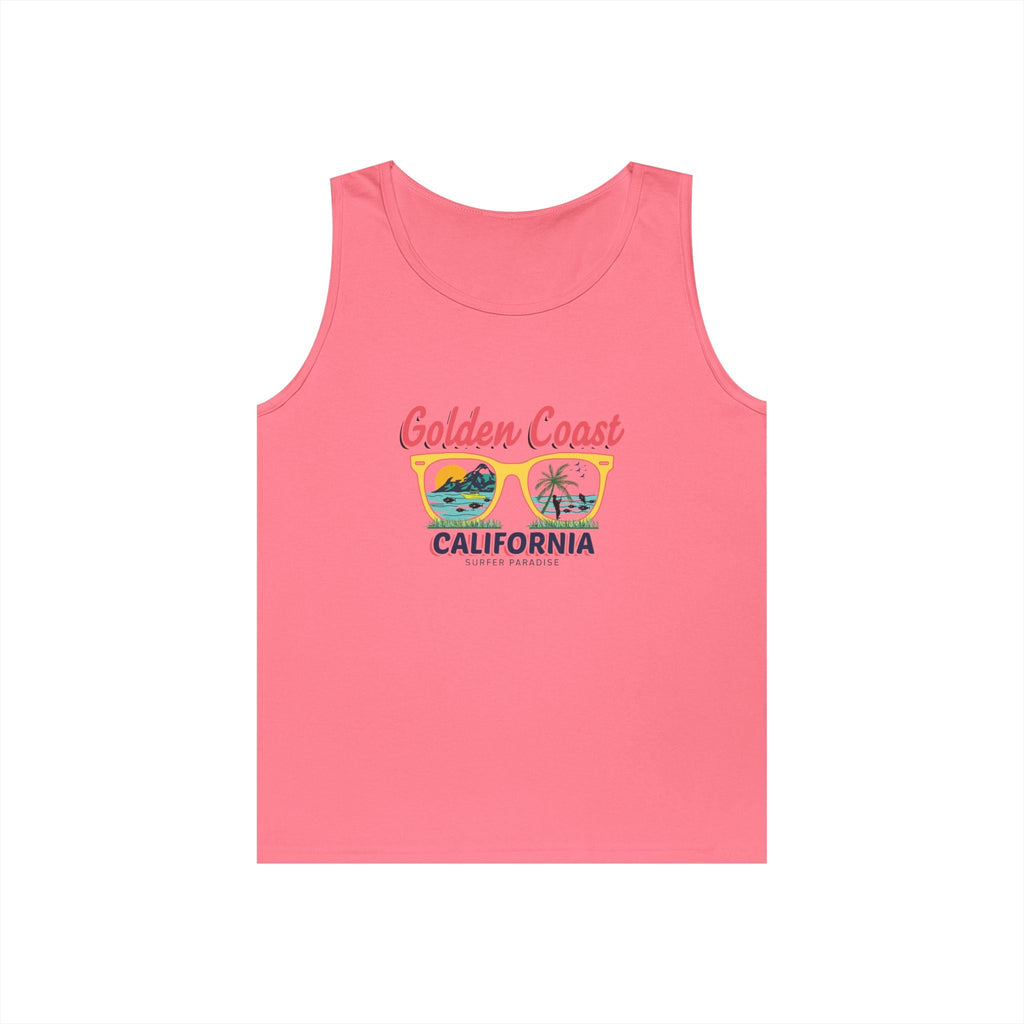 Golden Coast California Tank Top Vintage Beach Palm Graphic - Etna Gift