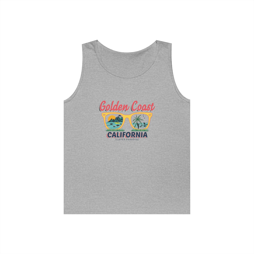 Golden Coast California Tank Top Vintage Beach Palm Graphic - Etna Gift