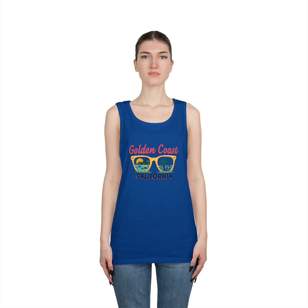 Golden Coast California Tank Top Vintage Beach Palm Graphic - Etna Gift