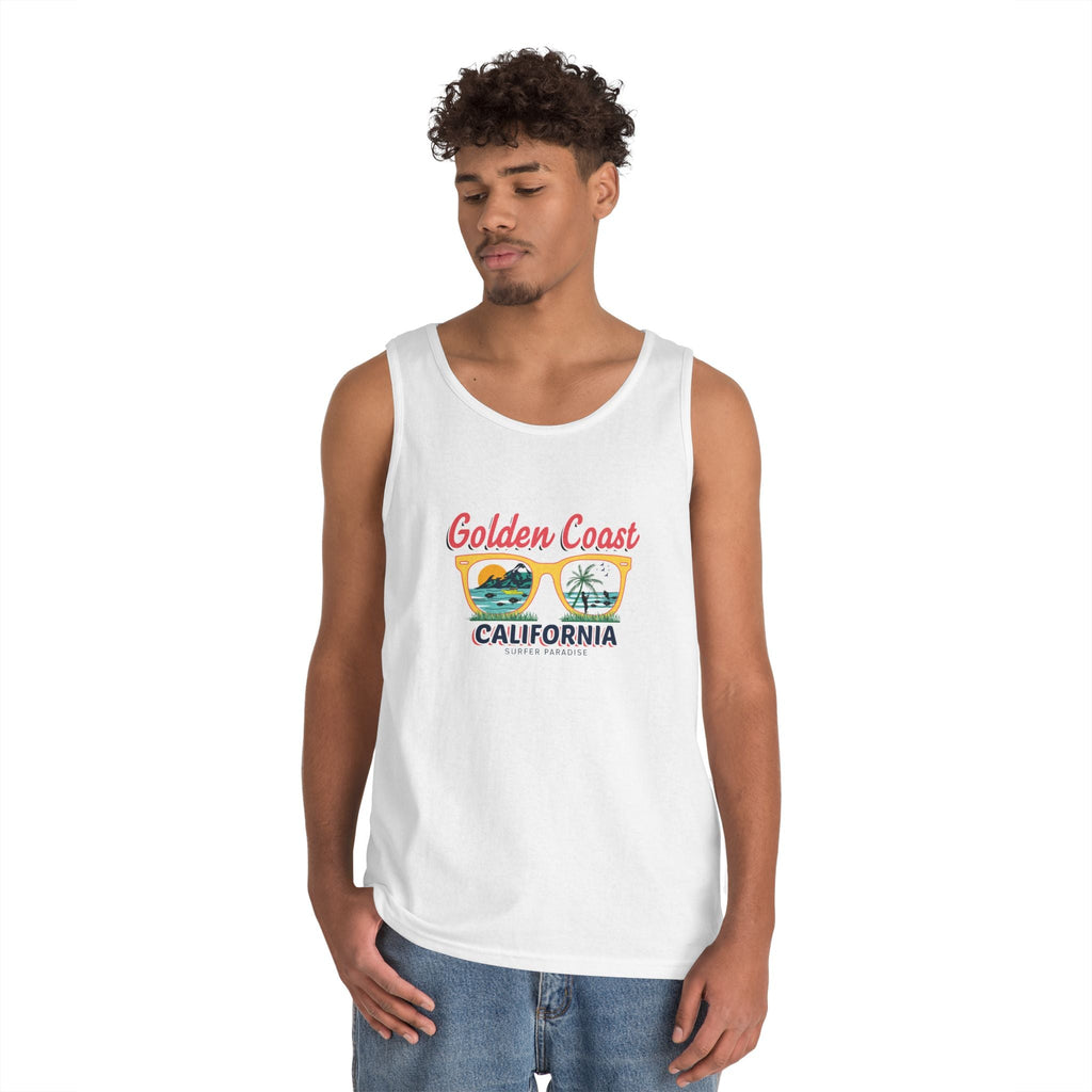 Golden Coast California Tank Top Vintage Beach Palm Graphic - Etna Gift