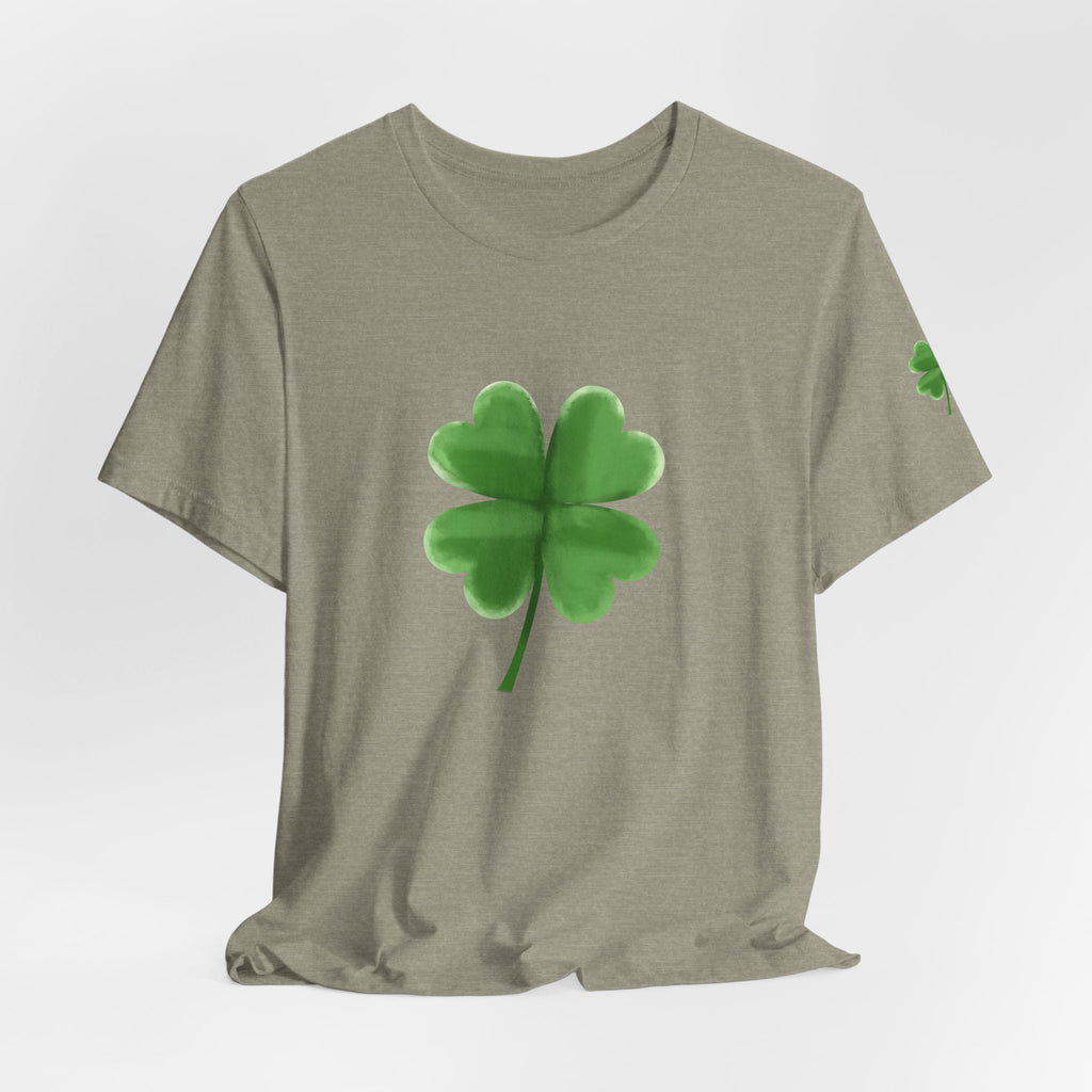 Green Four - Leaf Clover T-Shirt Lucky Shamrock Tee - Etna Gift
