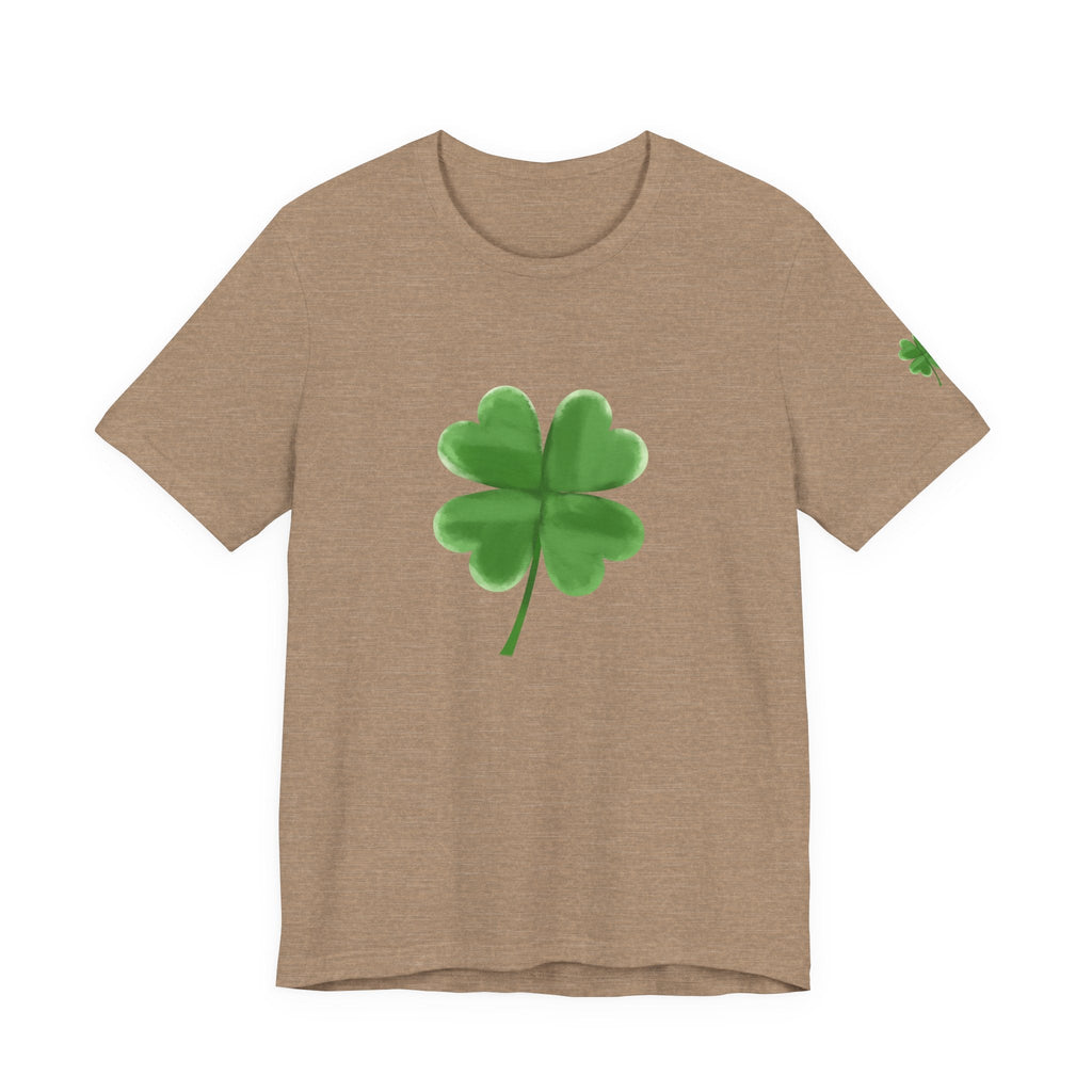 Green Four - Leaf Clover T-Shirt Lucky Shamrock Tee - Etna Gift