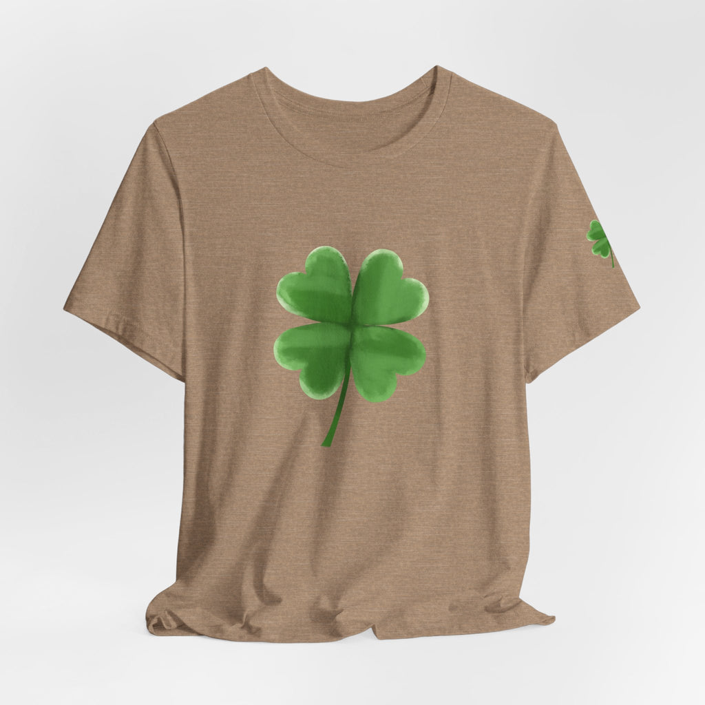 Green Four - Leaf Clover T-Shirt Lucky Shamrock Tee - Etna Gift