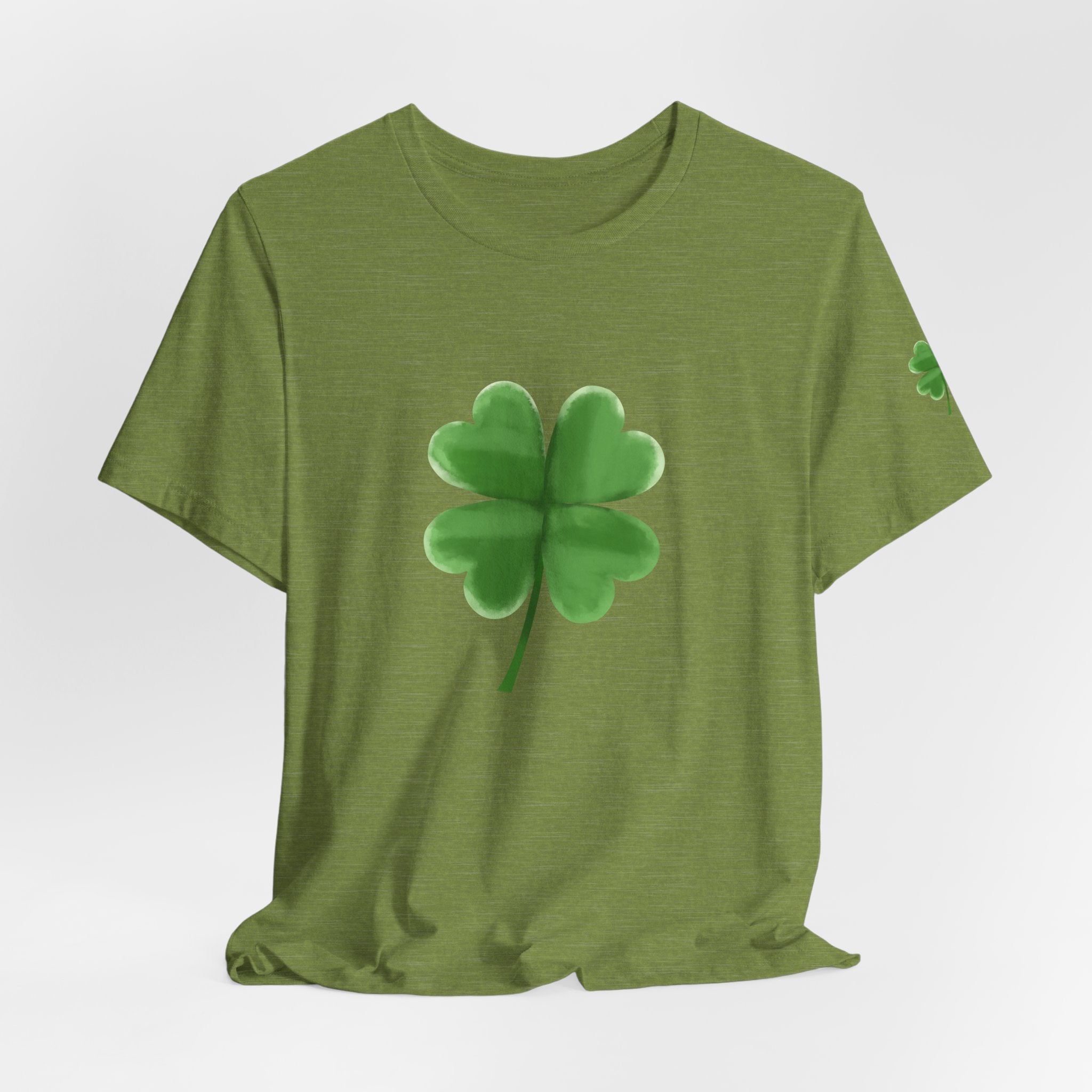 Green Four - Leaf Clover T-Shirt Lucky Shamrock Tee - Etna Gift