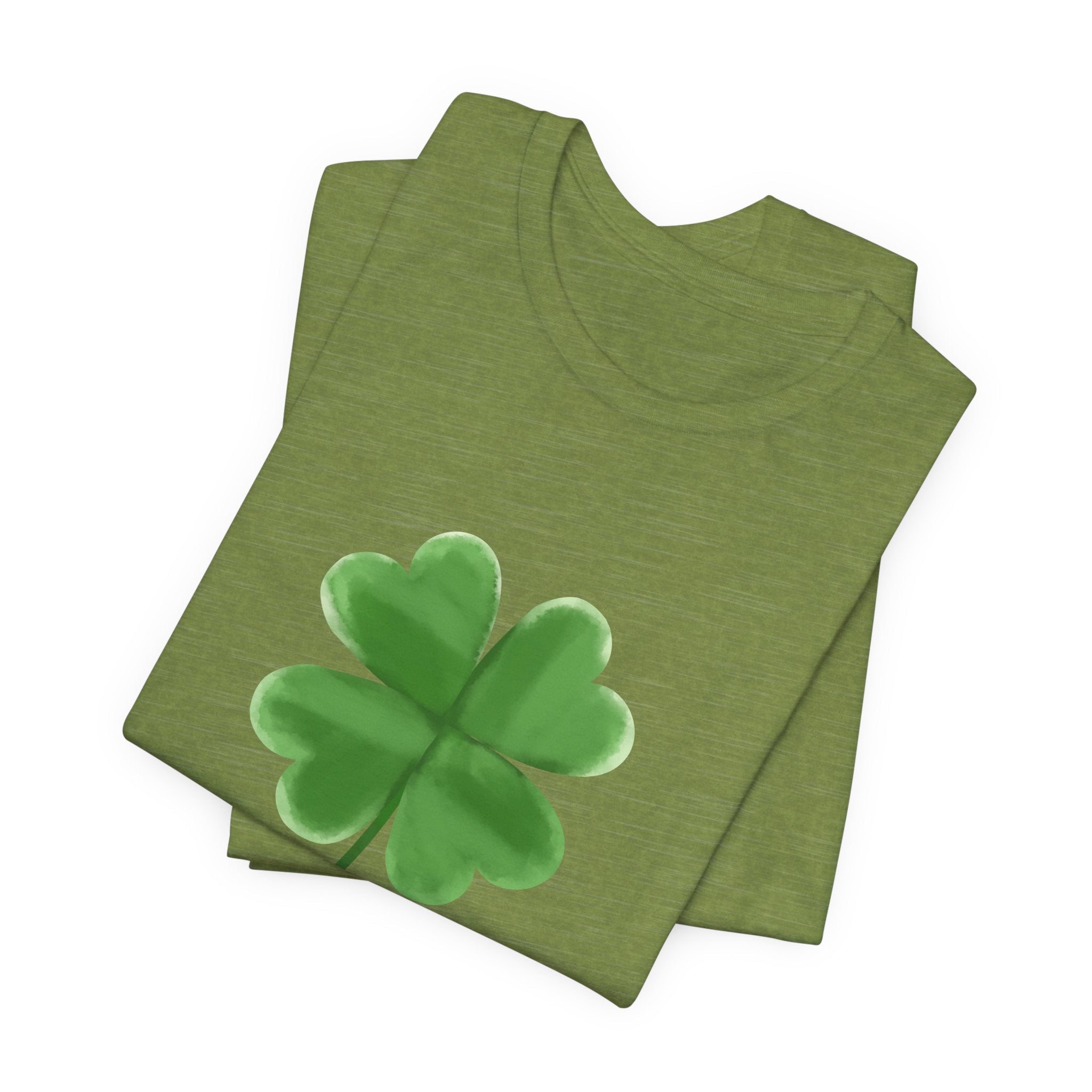 Green Four - Leaf Clover T-Shirt Lucky Shamrock Tee - Etna Gift