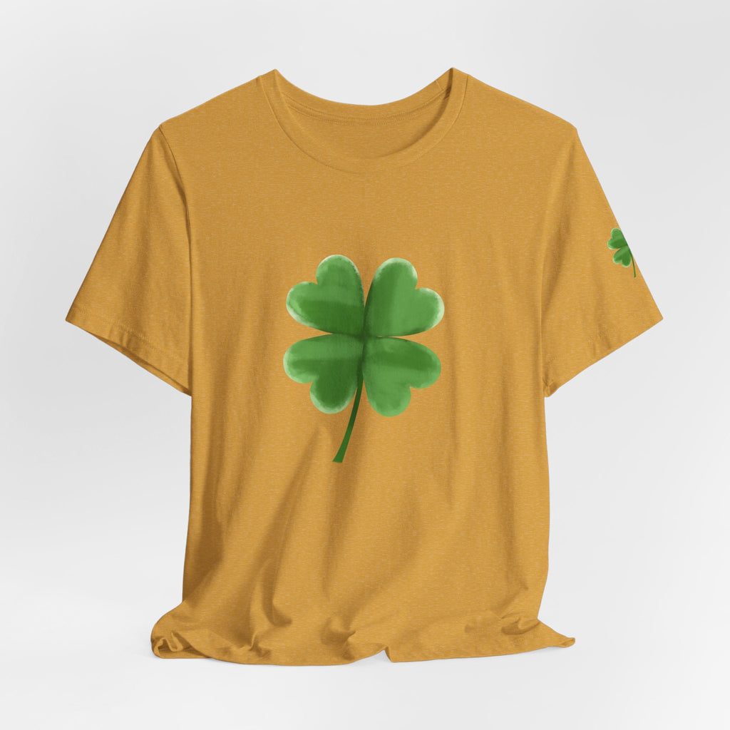 Green Four - Leaf Clover T-Shirt Lucky Shamrock Tee - Etna Gift
