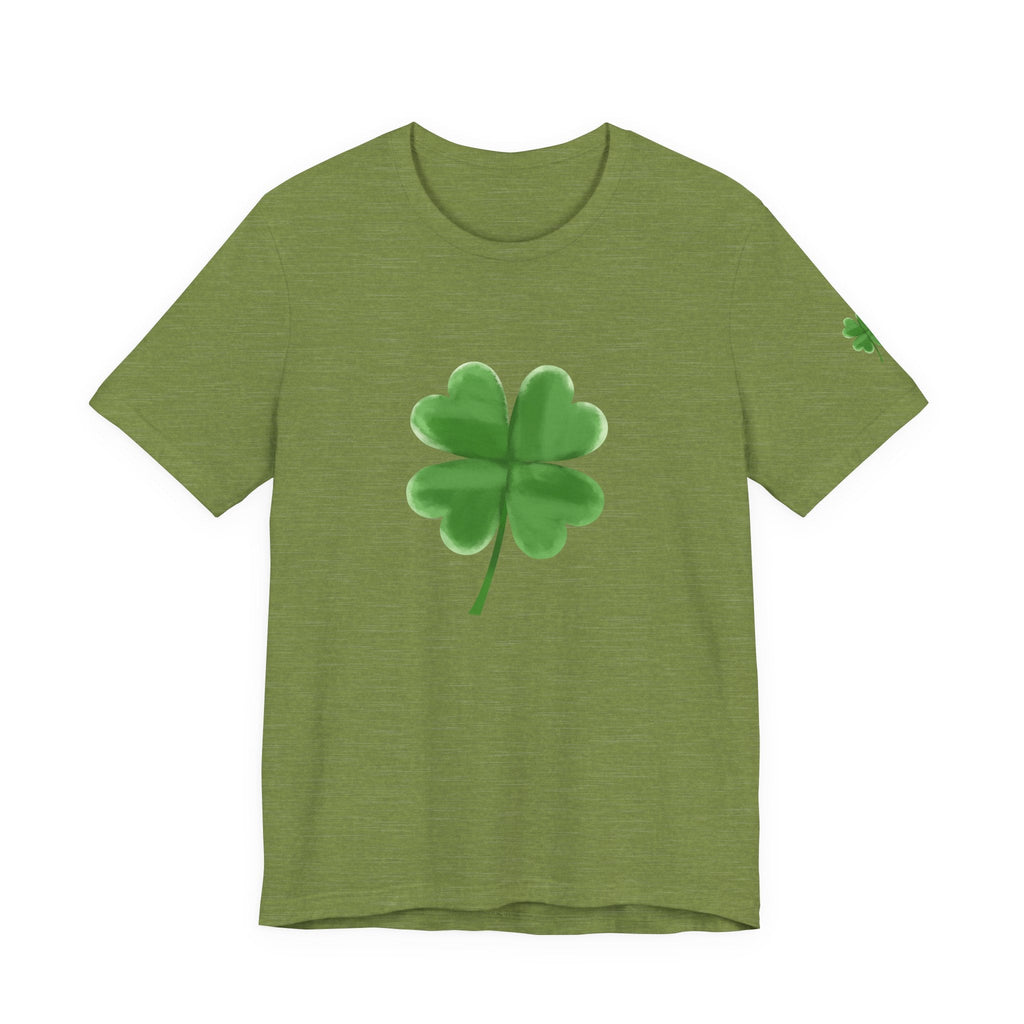 Green Four - Leaf Clover T-Shirt Lucky Shamrock Tee - Etna Gift