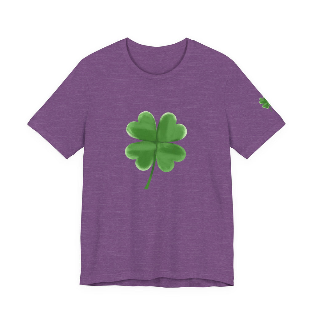 Green Four - Leaf Clover T-Shirt Lucky Shamrock Tee - Etna Gift