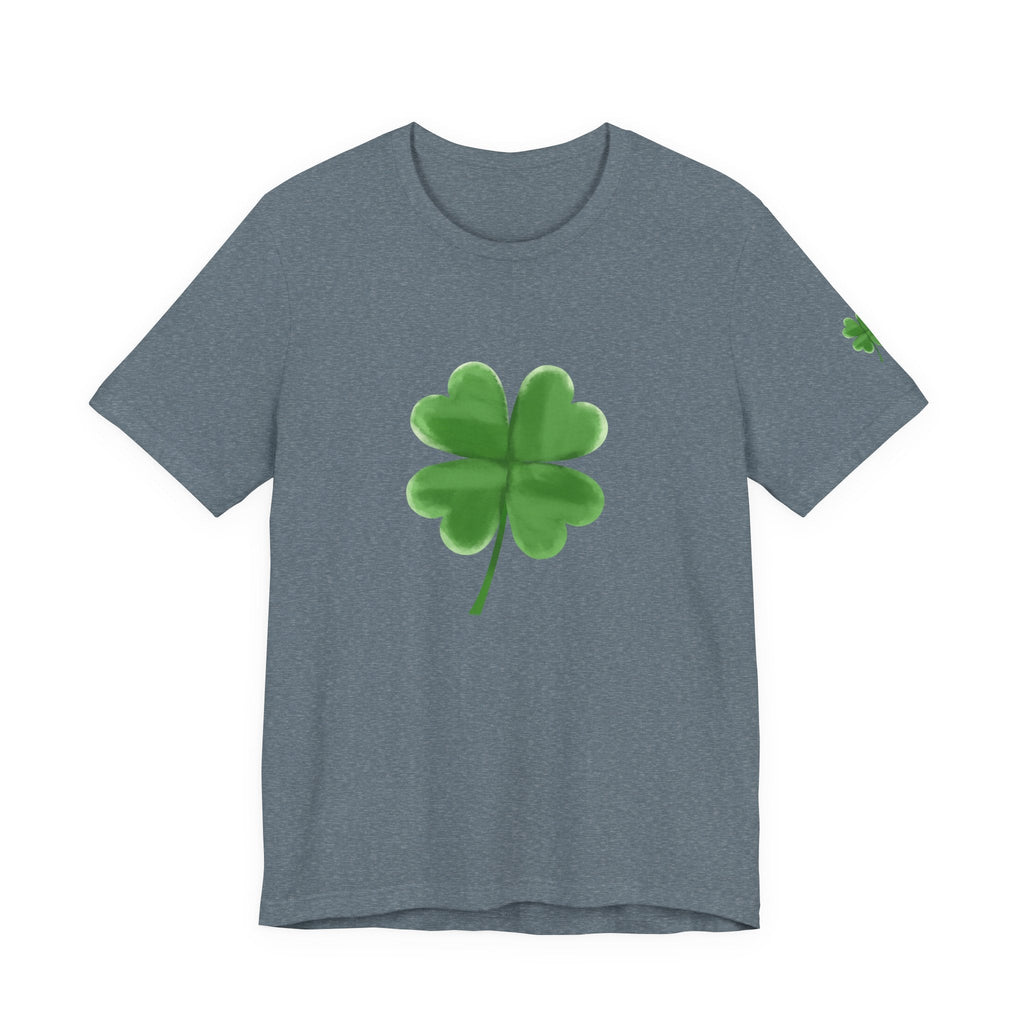 Green Four - Leaf Clover T-Shirt Lucky Shamrock Tee - Etna Gift