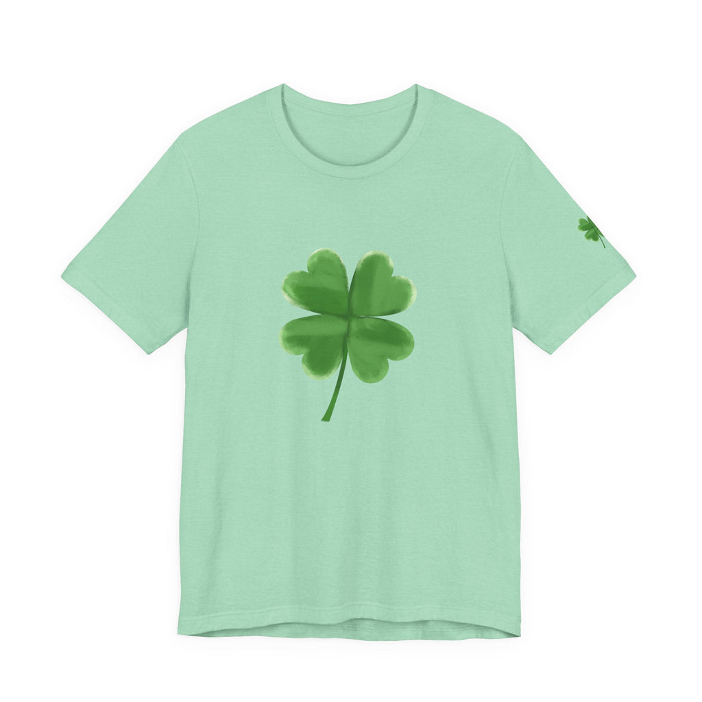 Green Four - Leaf Clover T-Shirt Lucky Shamrock Tee - Etna Gift