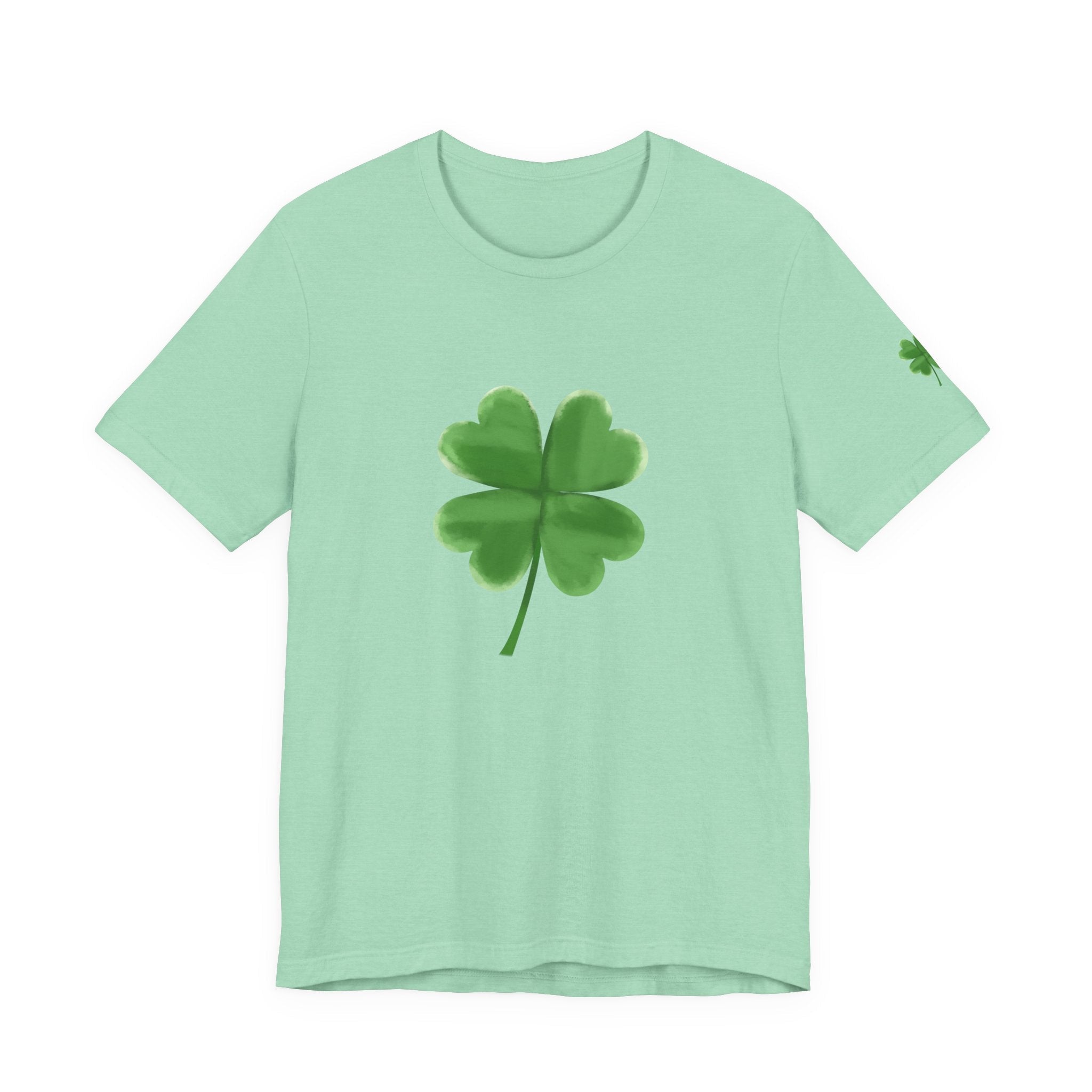 Green Four - Leaf Clover T-Shirt Lucky Shamrock Tee - Etna Gift