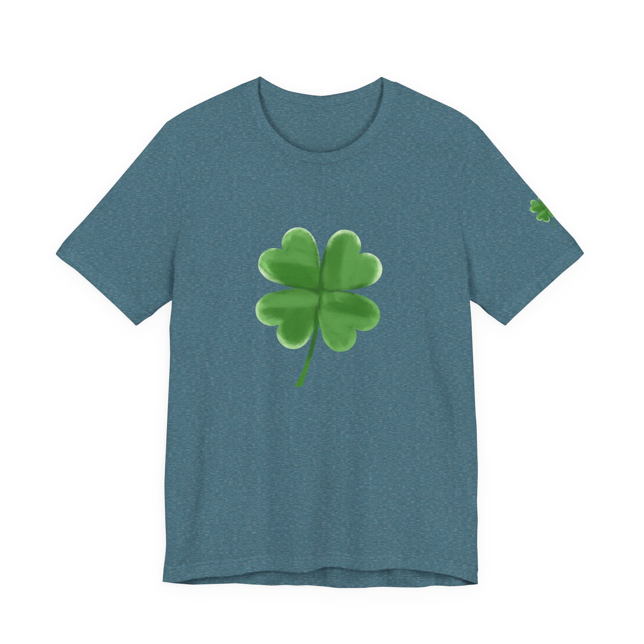 Green Four - Leaf Clover T-Shirt Lucky Shamrock Tee - Etna Gift
