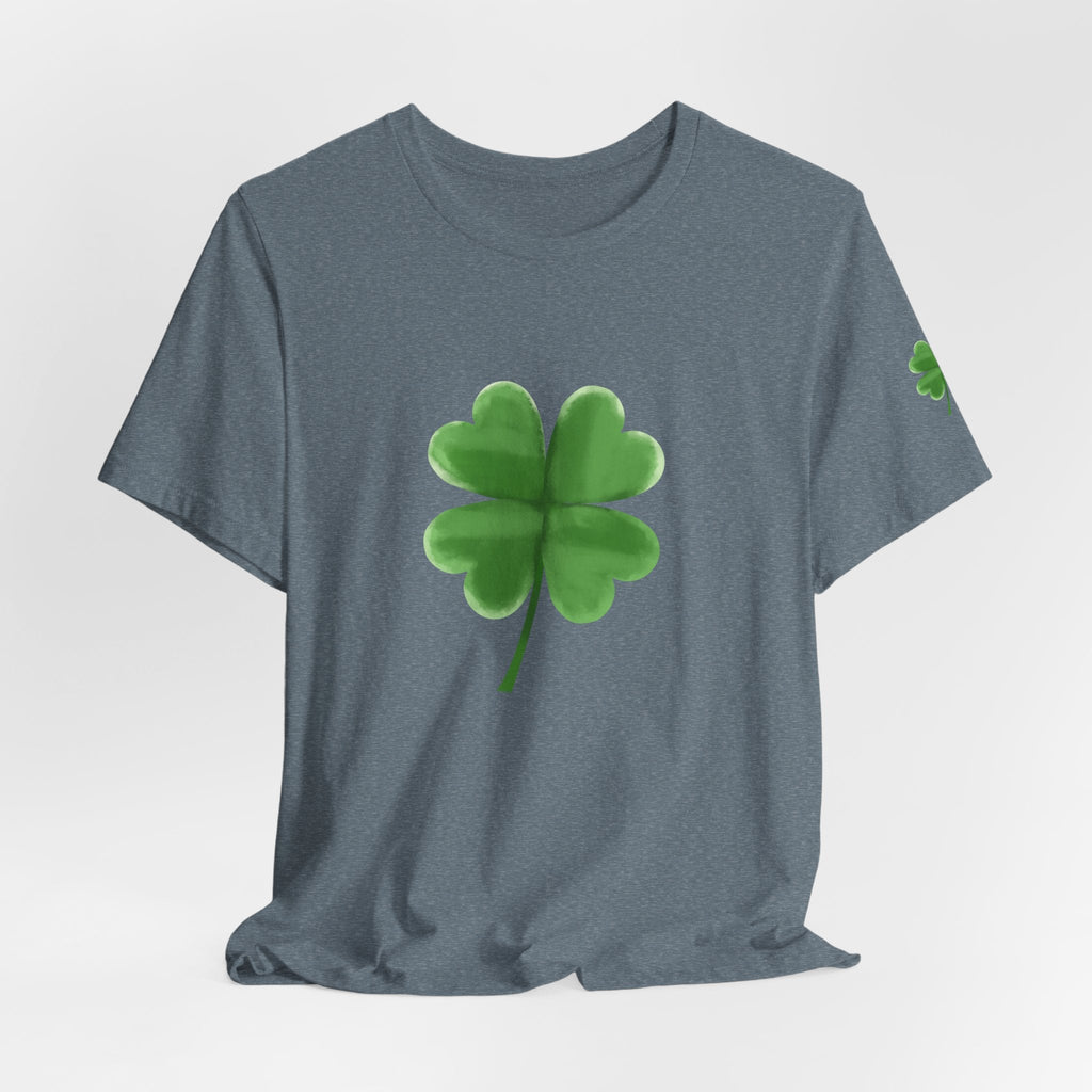 Green Four - Leaf Clover T-Shirt Lucky Shamrock Tee - Etna Gift