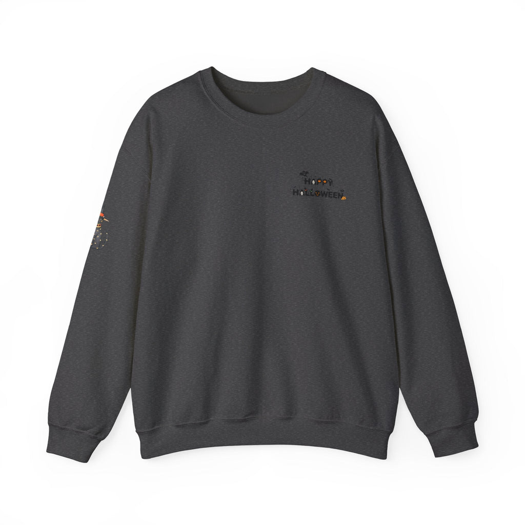 Halloween Candy Crewneck Sweatshirt — 'Happy Halloween' Jack-o'-Lantern & Candy Design - Etna Gift