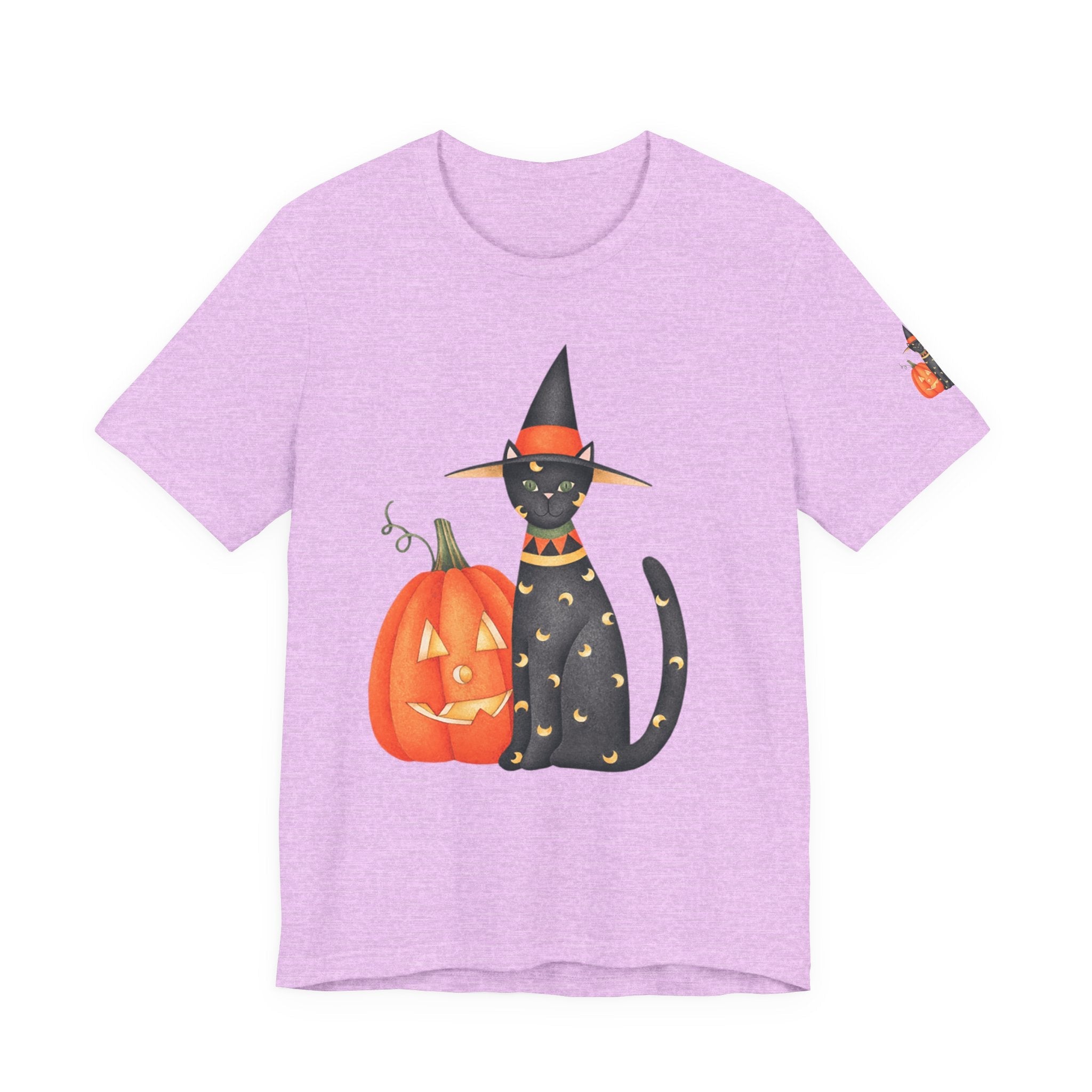 Halloween Cat Tee, Spooky Cat Shirt, Unisex Halloween T-Shirt, Pumpkin Cat Apparel, Halloween Costume Tee - Etna Gift