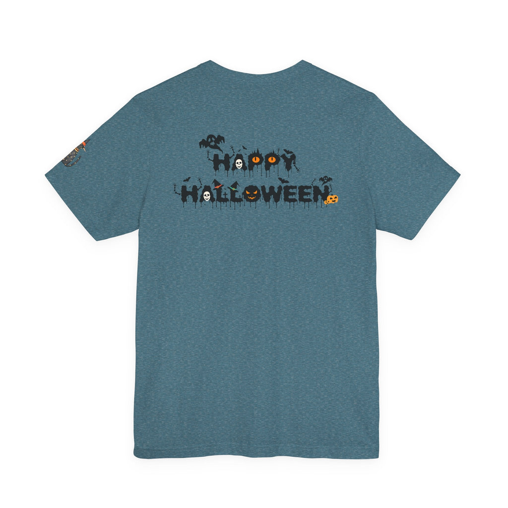 Halloween Cat Tee, Spooky Cat Shirt, Unisex Halloween T-Shirt, Pumpkin Cat Apparel, Halloween Costume Tee - Etna Gift