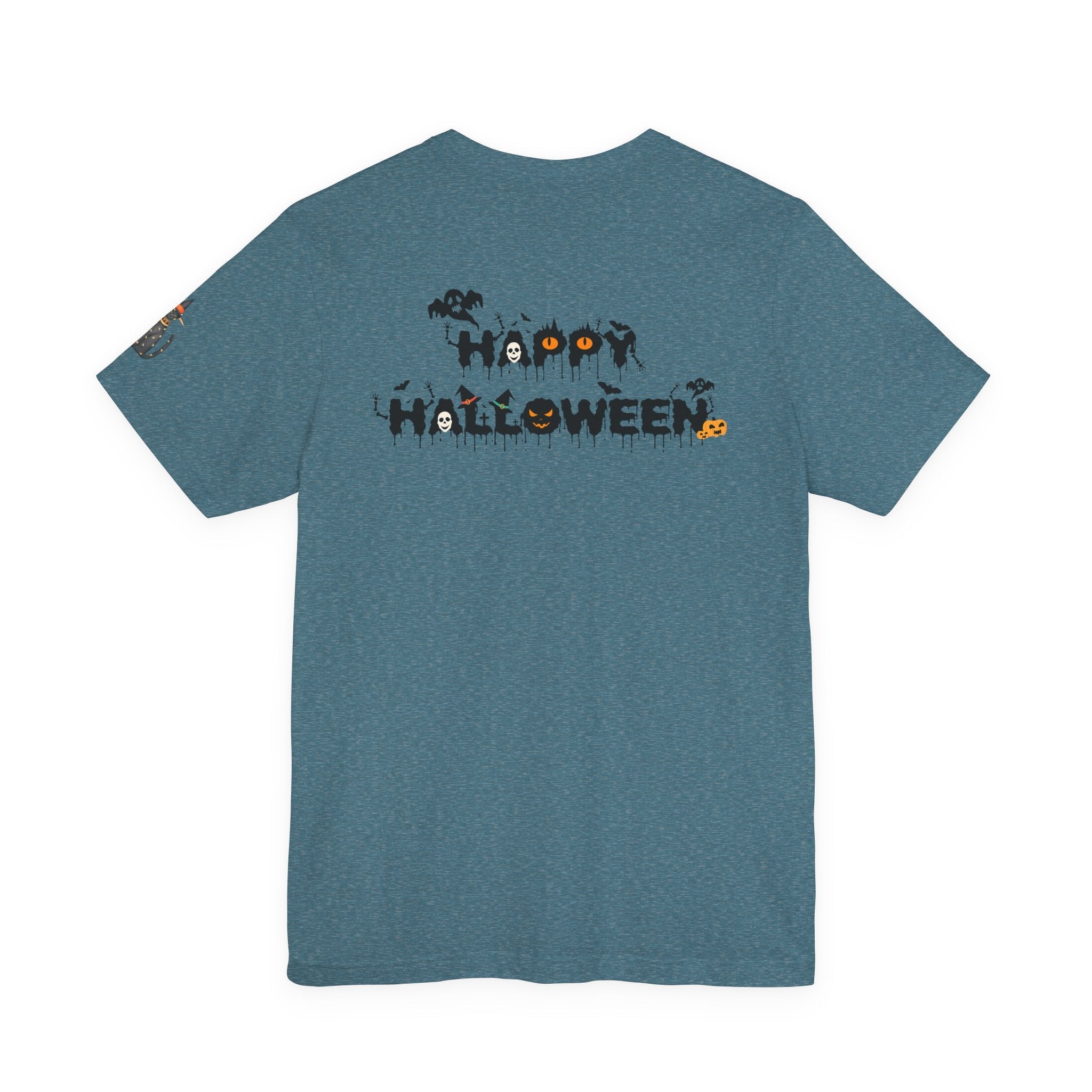 Halloween Cat Tee, Spooky Cat Shirt, Unisex Halloween T-Shirt, Pumpkin Cat Apparel, Halloween Costume Tee - Etna Gift